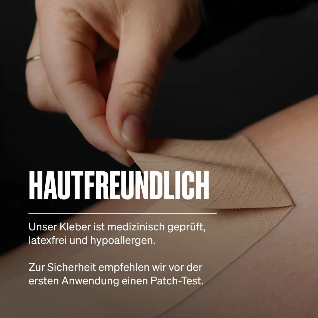 SPORTTAPE Taśma kinezjologiczna, beżowa, 5 cm x 5 m, taśma kinezjologiczna i taśma sportowa w przypadku urazów i bólów, elastyczna, hipoalergiczna taśma fizjologiczna, wodoodporna taśma kinesioTape