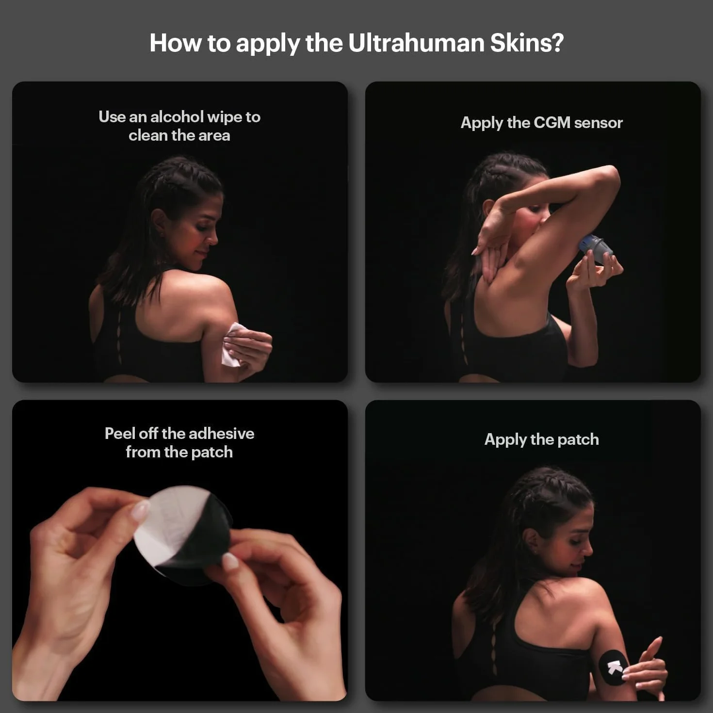 Ultrahuman Skins – plastry samoprzylepne do Freestyle Libre 2/3 (zestaw 20 sztuk) – hipoalergiczne, wodoodporne osłony czujników CGM, 14 dni noszenia z 3 miesiącami bezpłatnego dostępu do aplikacji