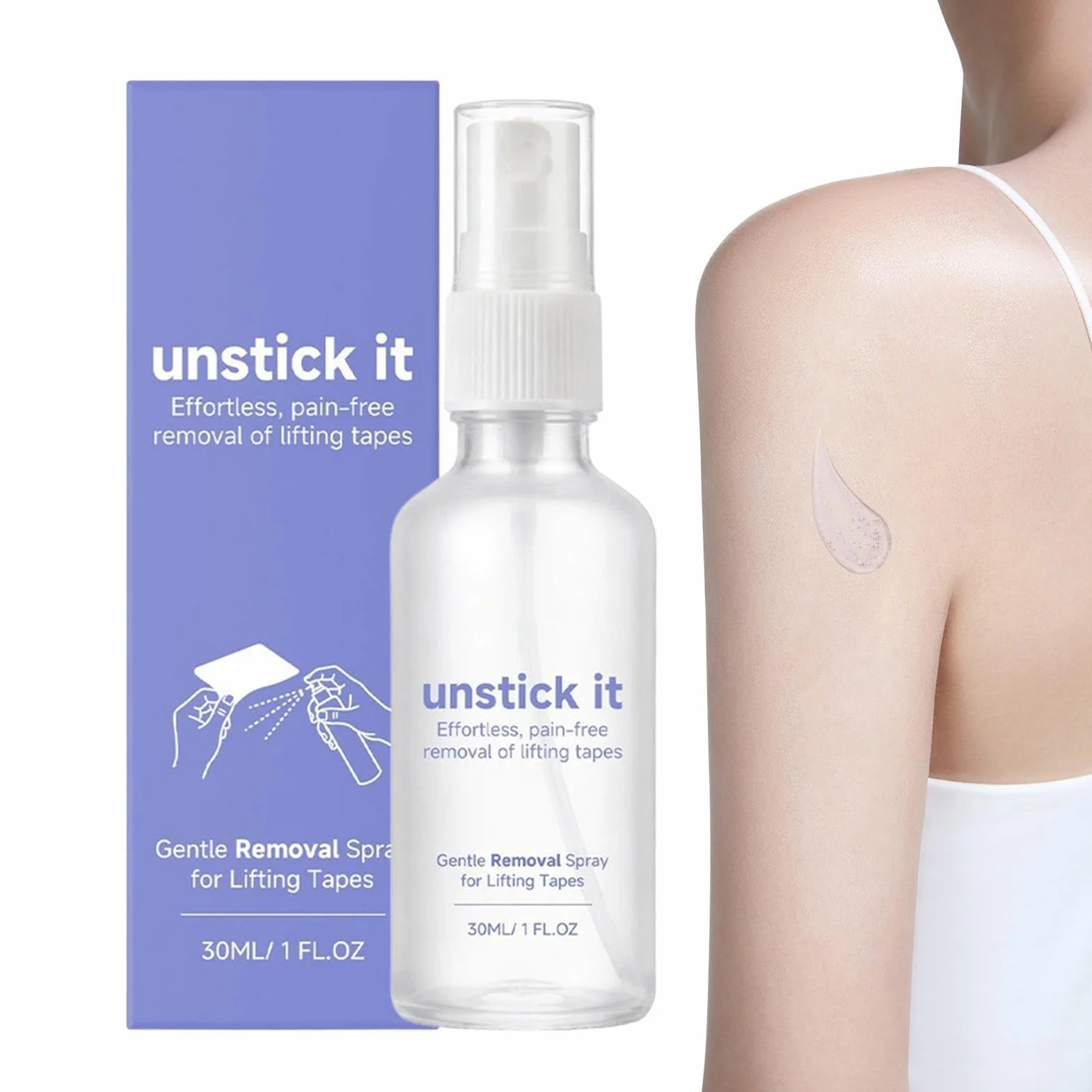 Skin Adhesive Remover Spray, Bandage Adhesive Remover, Quick Dry Strong Dissolver, Medical Grade Spray for Gentle Skin Safe Adults Women Families Daily Use Travel