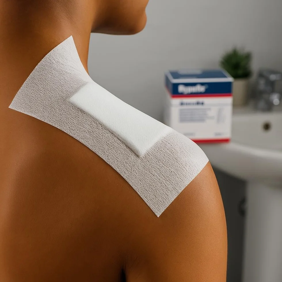 BSN medical Hypafix, bandaż na opatrunki, z porowatego i miłego w dotyku TNT, hipoalergiczny, niesterylny, ale nadaje się do sterylizacji, wymiary 10 cm x 10 m, 1 sztuka