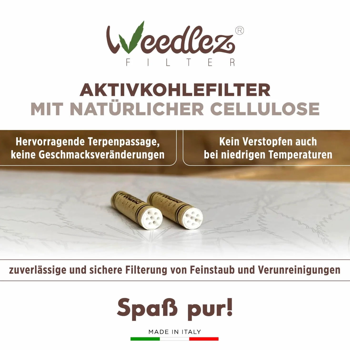 Mister Canapa, Filtry z węglem aktywnym i naturalną celulozą, 50 sztuk, średnica 5 mm