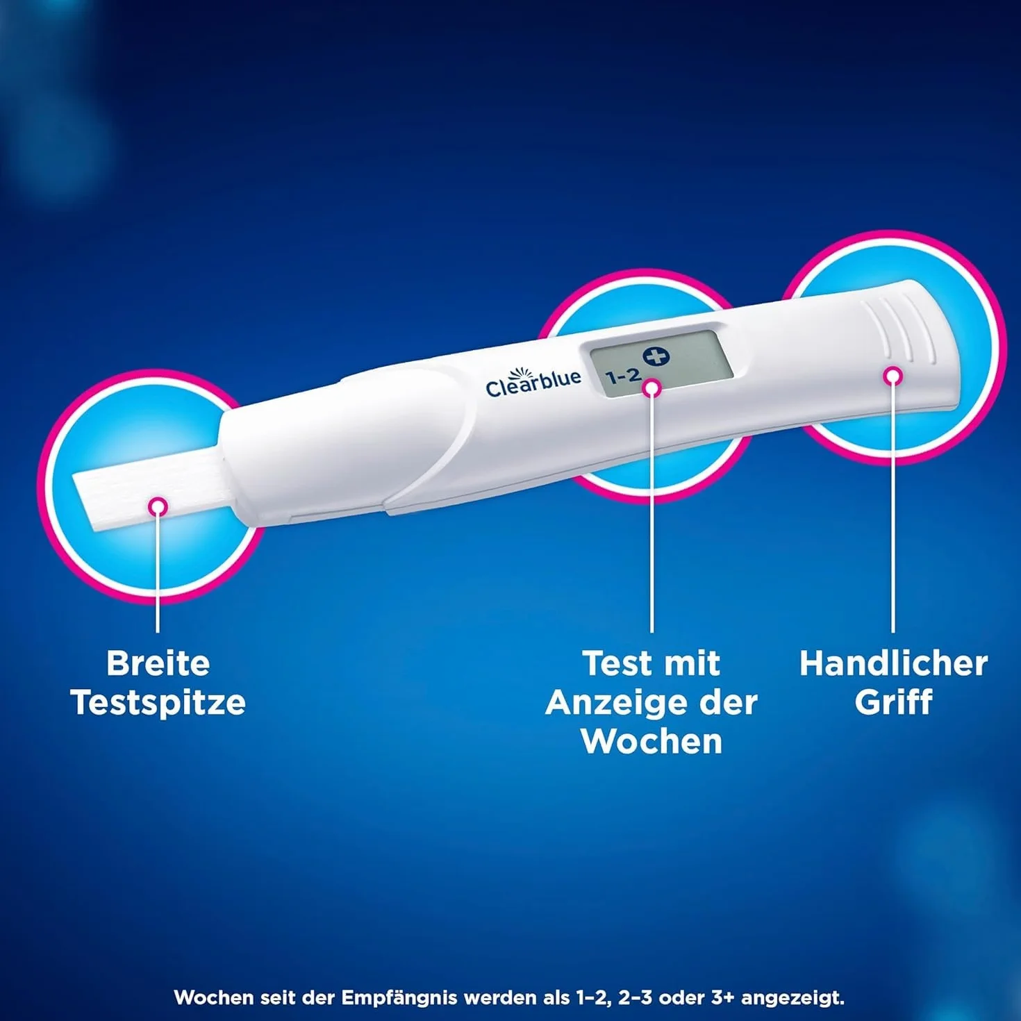 Clearblue Zestaw testów ciążowych Double-Check Wczesny i tydzień, 2 testy (1 cyfrowy 25 mIU/ml, 1 wizualnie 10 mIU/ml), test ciążowy/test wczesnej ciąży, oznaczenie tygodnia ciąży
