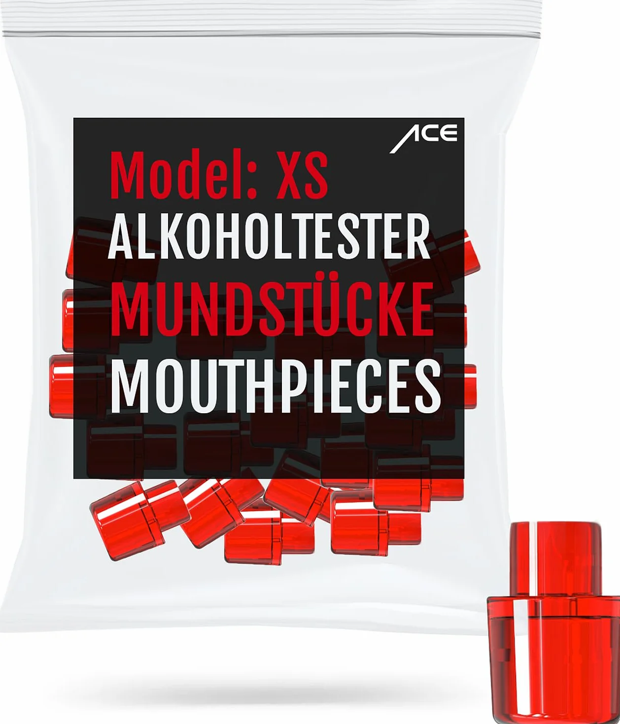 ACE XS (Lite) Ustniki do alkomatów Zestaw 20 sztuk