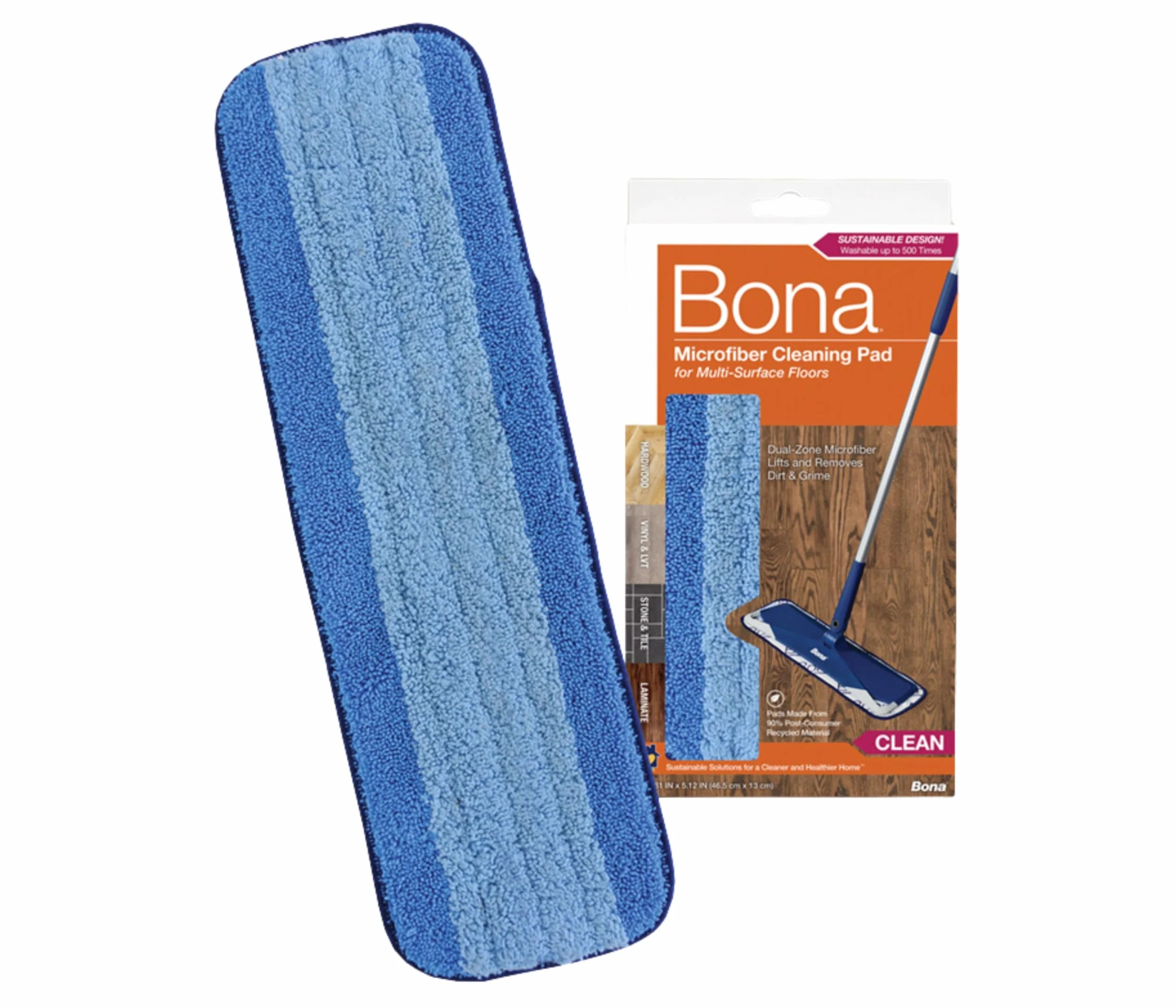 Bona CA101020 Podkładka do czyszczenia mopa z mikrofibry, 1 opakowanie, niebieska, 1 szt. (1 szt.)