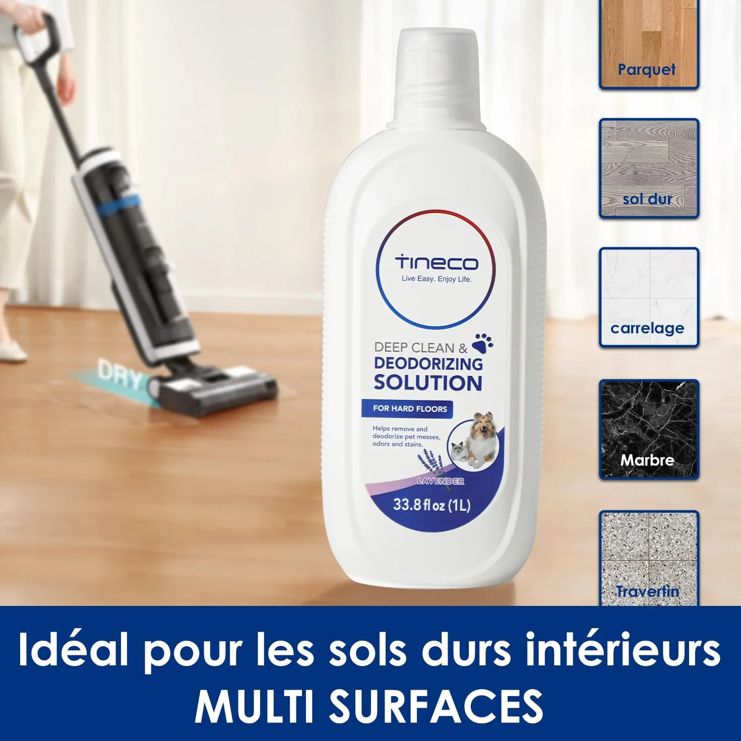 Tineco Roztwór do czyszczenia podłóg 1L do iFloor One S3, S5/S6/S7, S9 Artist, Switch, zapach lawendy