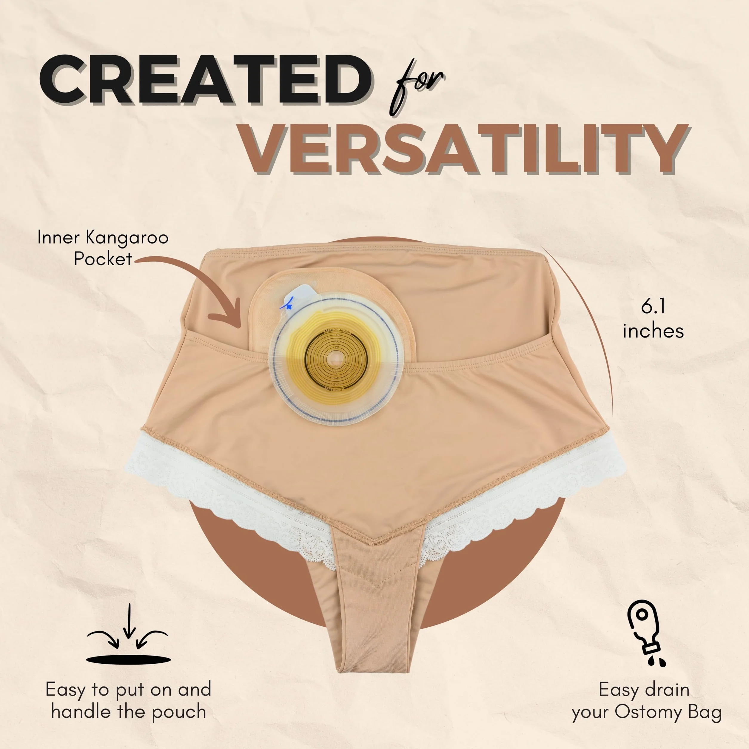 Majtki stomijne Sofía | SIIL Ostomy Panties | Pokrowiec na worek stomijny | Podpórka pod plecy kolostomijne | Pokrowiec na worek stomijny | 22771