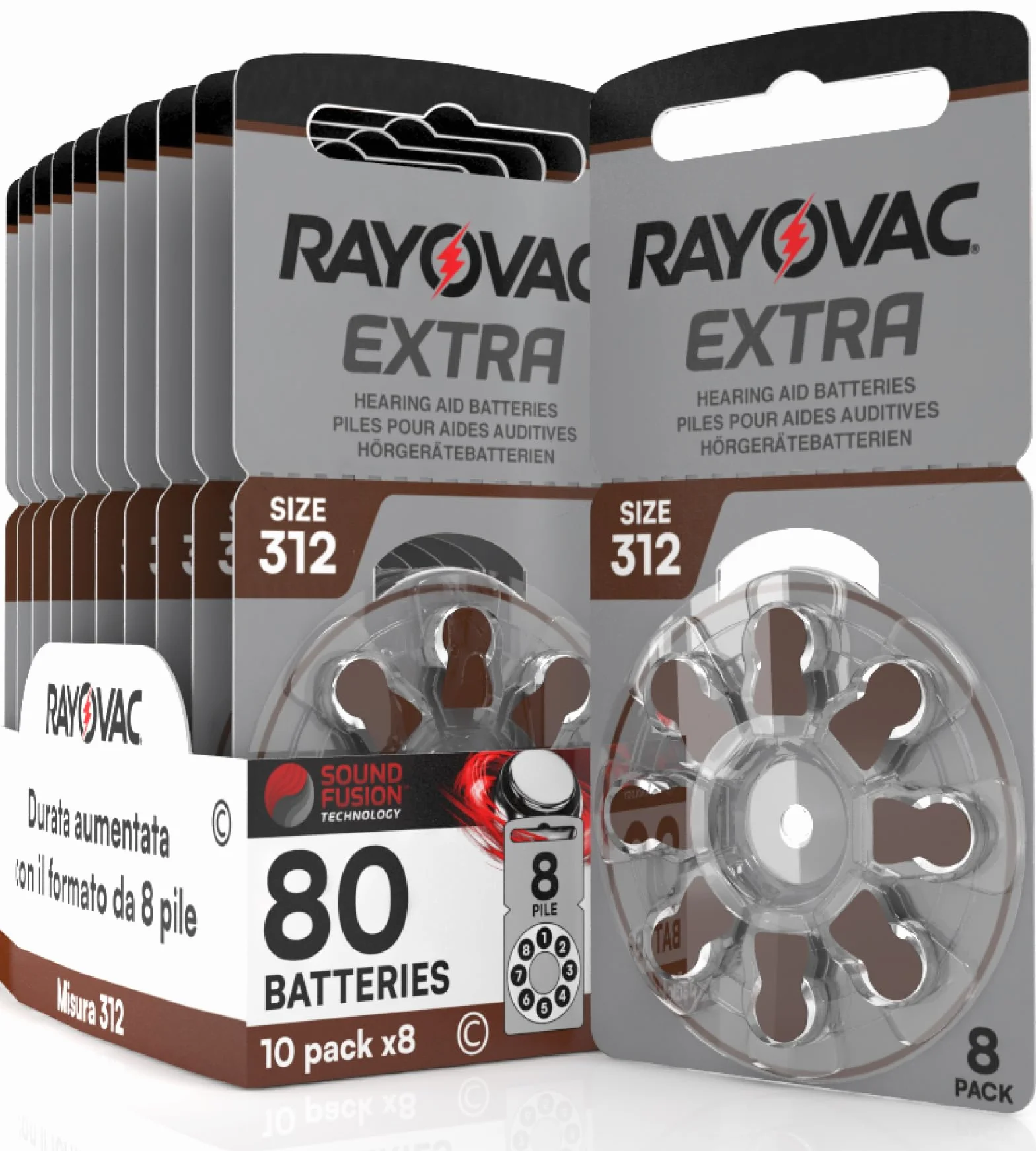 Rayovac Extra 312 baterie do aparatów słuchowych PR41 rozmiar 80 sztuk