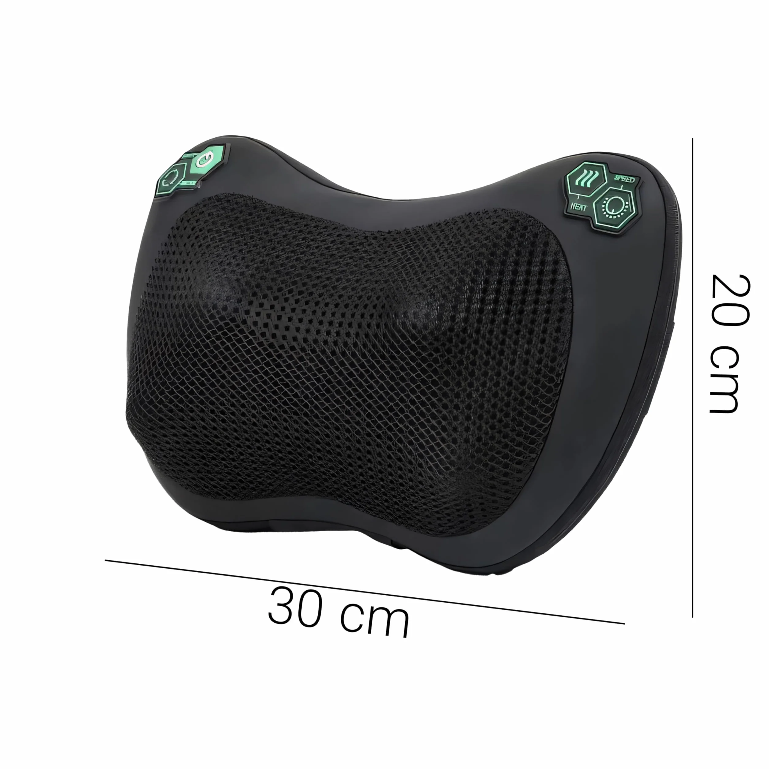 Retoo Shiatsu poduszka do masażu z funkcją ogrzewania, urządzenie do masażu pleców, karku, ramion, pleców, karku, obrotowych głowic masujących do biura, domu, samochodu, kolor czarny