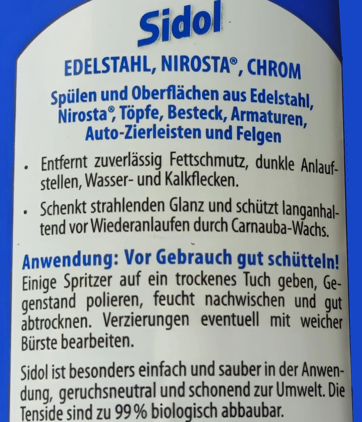 SIDOL oczyszcza metale stal nierdzewna 3 x 250 ml