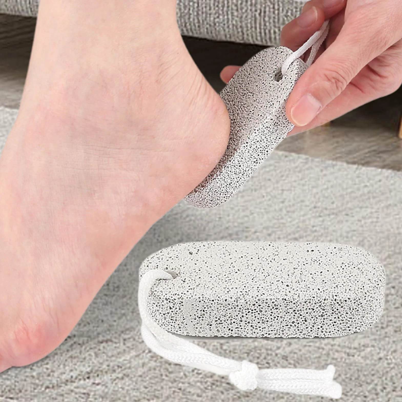 Pumeks do stóp, peeling do stóp i dłoni, 2 sztuki, naturalny, stabilny pumeks, do stóp, rąk, łokci, dla dorosłych