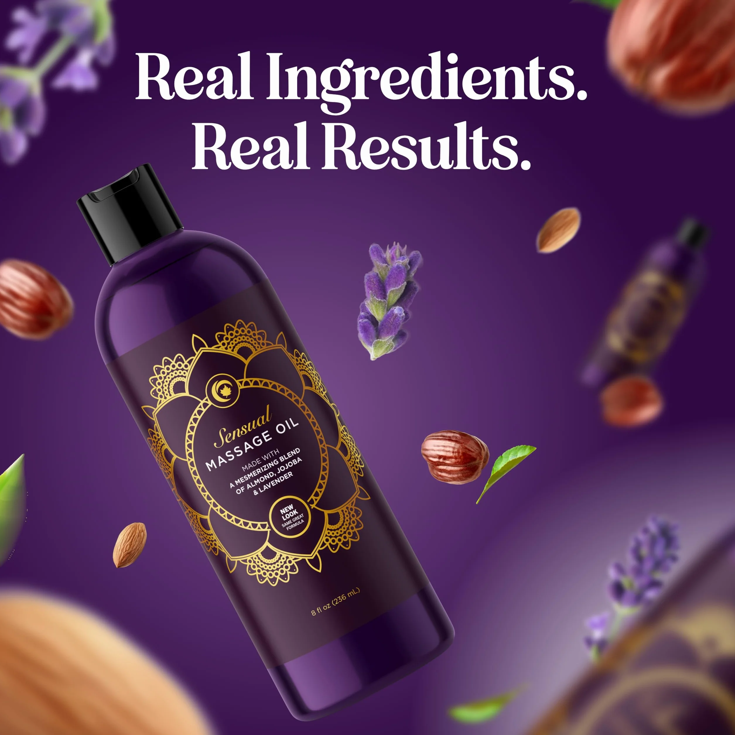 maple holistics Zmysłowy olejek do masażu z czystym olejkiem lawendowym, relaksacyjny olejek z migdałów i jojoba, dla kobiet i mężczyzn, 100% naturalna, hipoalergiczna terapia skóry, USA