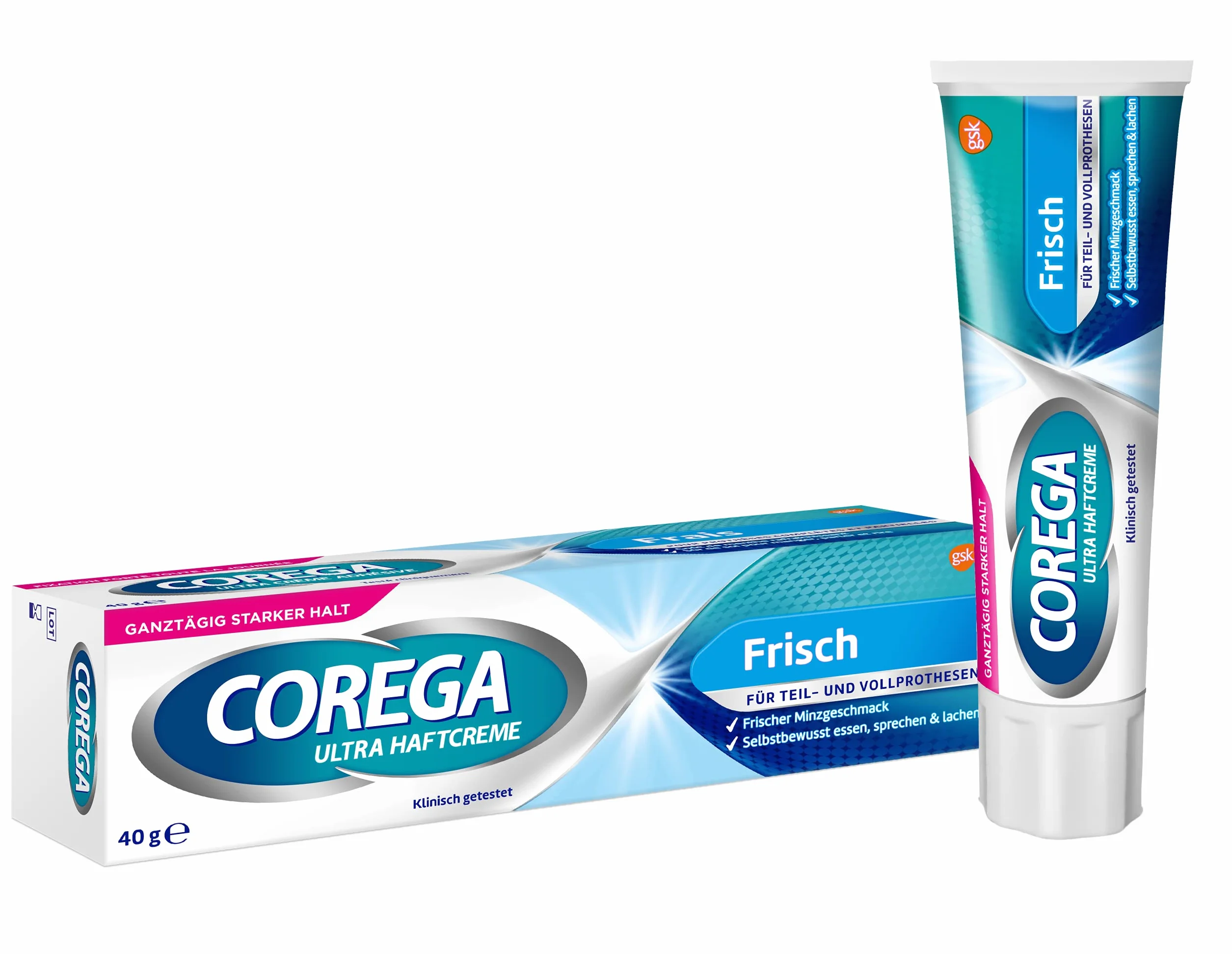 Corega Ultra świeży krem do protez/trzecich zębów, 1 x 40 g