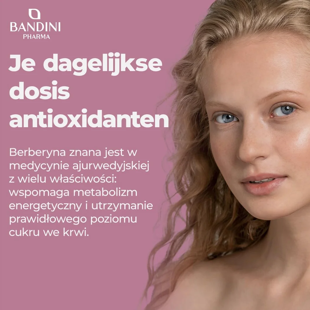 Bandini Berberine 1000mg 180 wegańskich tabletek Berberyna HCl Chrom Czarny Pieprz