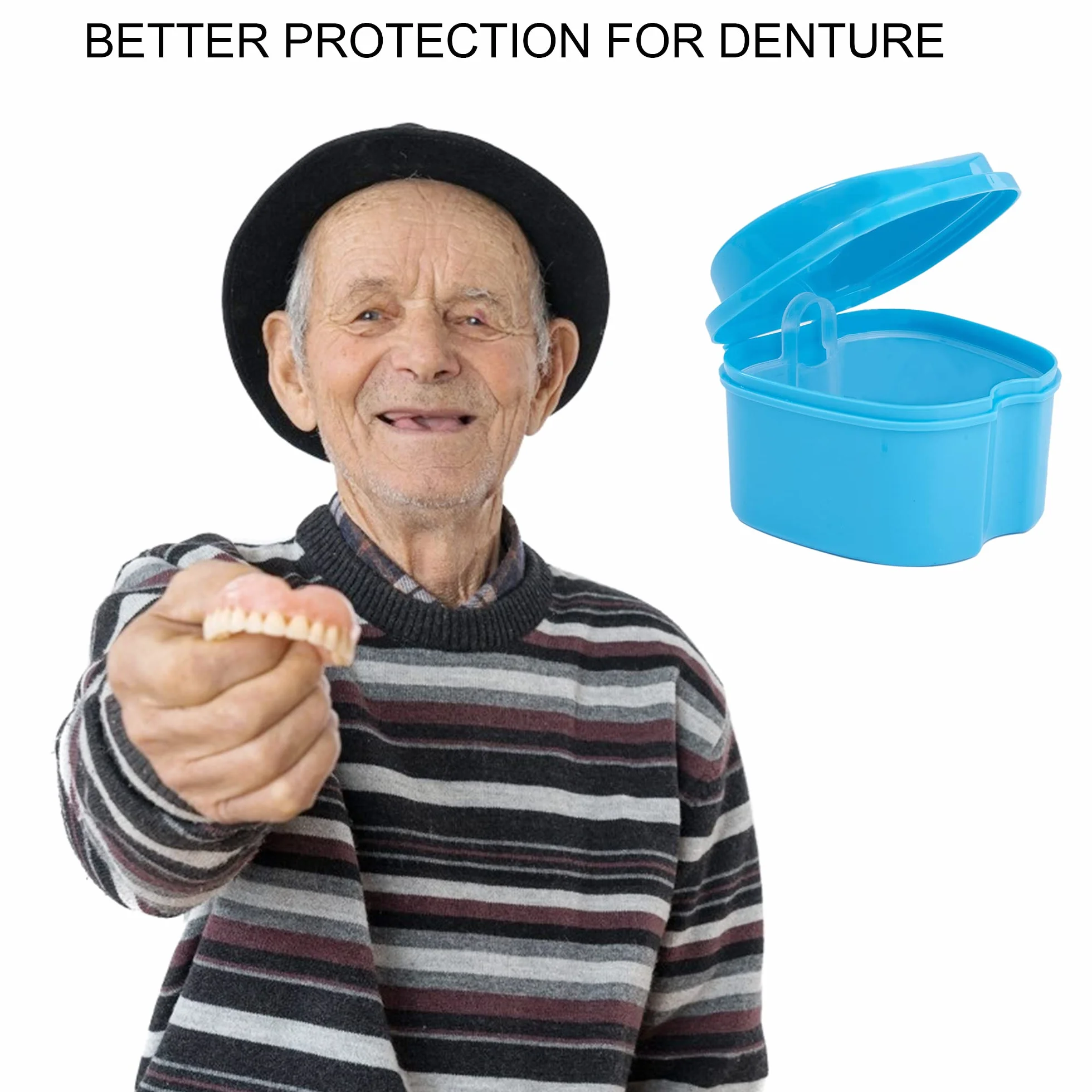 Prothese Box proteza zębowa Box Retainer pojemnik do przechowywania z wiszącym sitkiem do czyszczenia sztucznych zębów
