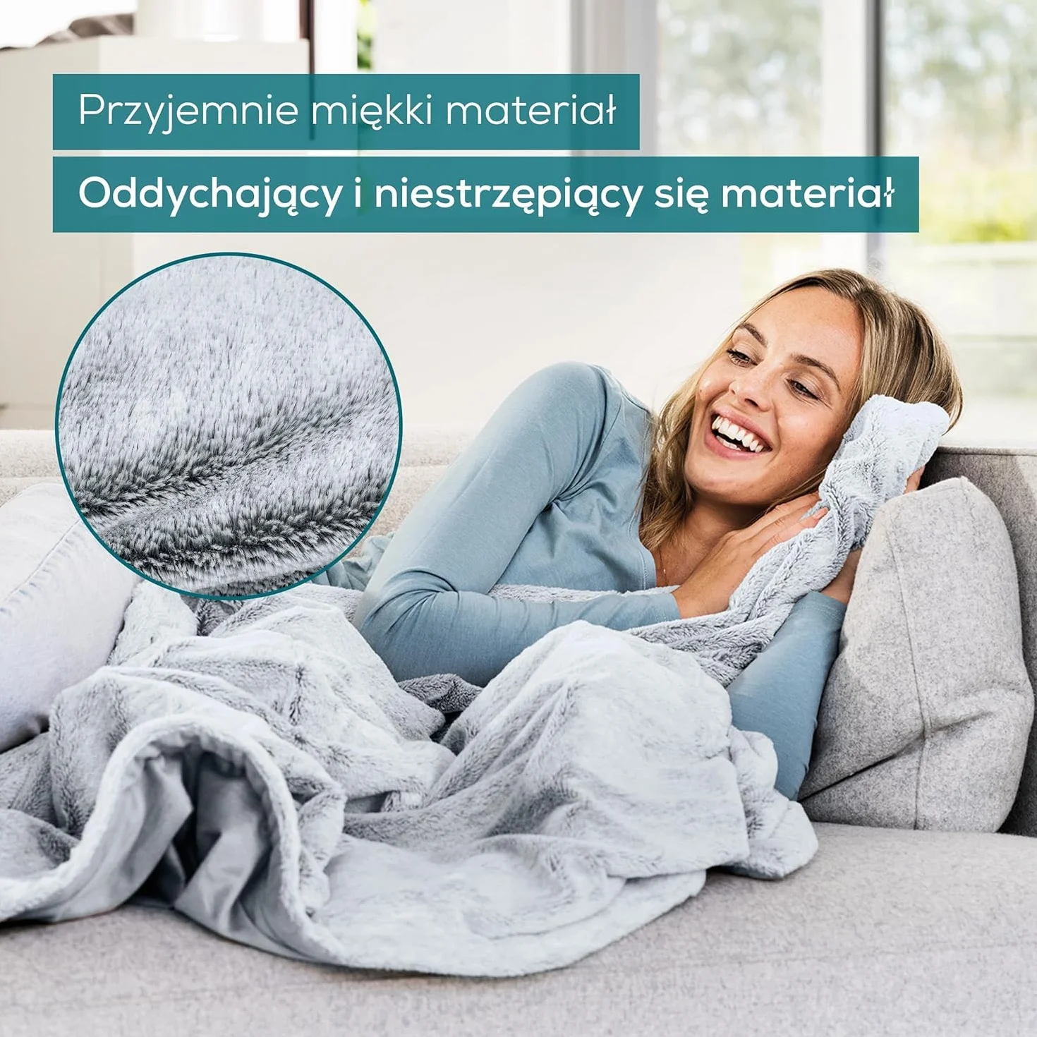 Beurer HD 75 Nordic Grey koc rozgrzewający 180 x 130 cm 6 ustawień temperatury automatyczne wyłączanie