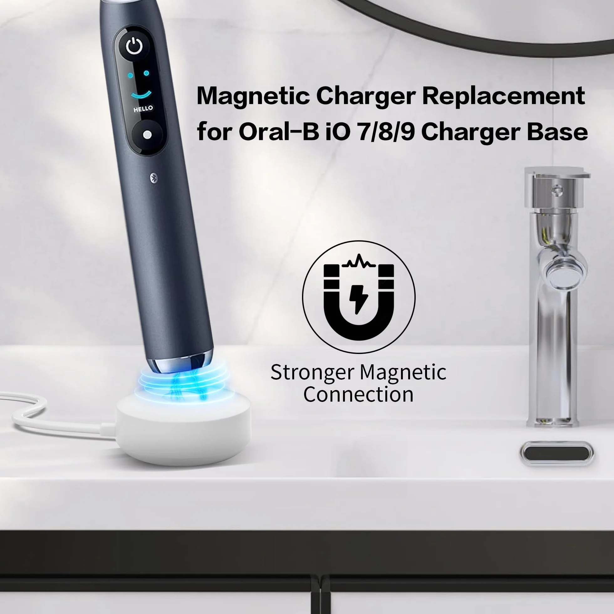 Magnetyczna ładowarka YADHAOD do Oral-B iO 7/8/9, zapasowa stacja dla Braun Oral-B iO, Travel Charger
