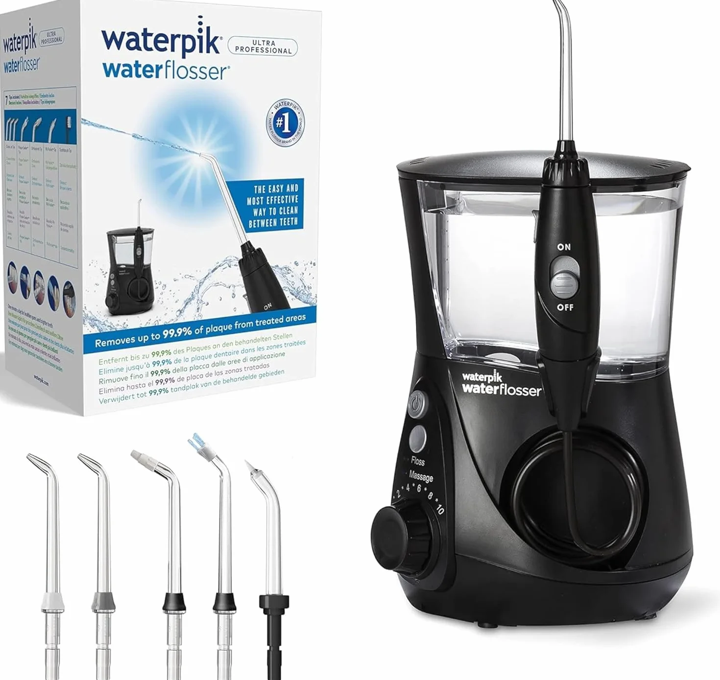 Waterpik Irygator Ultra Professional WP-660EU, 6 Końcówek, 10 Trybów, 650 ml, Biały