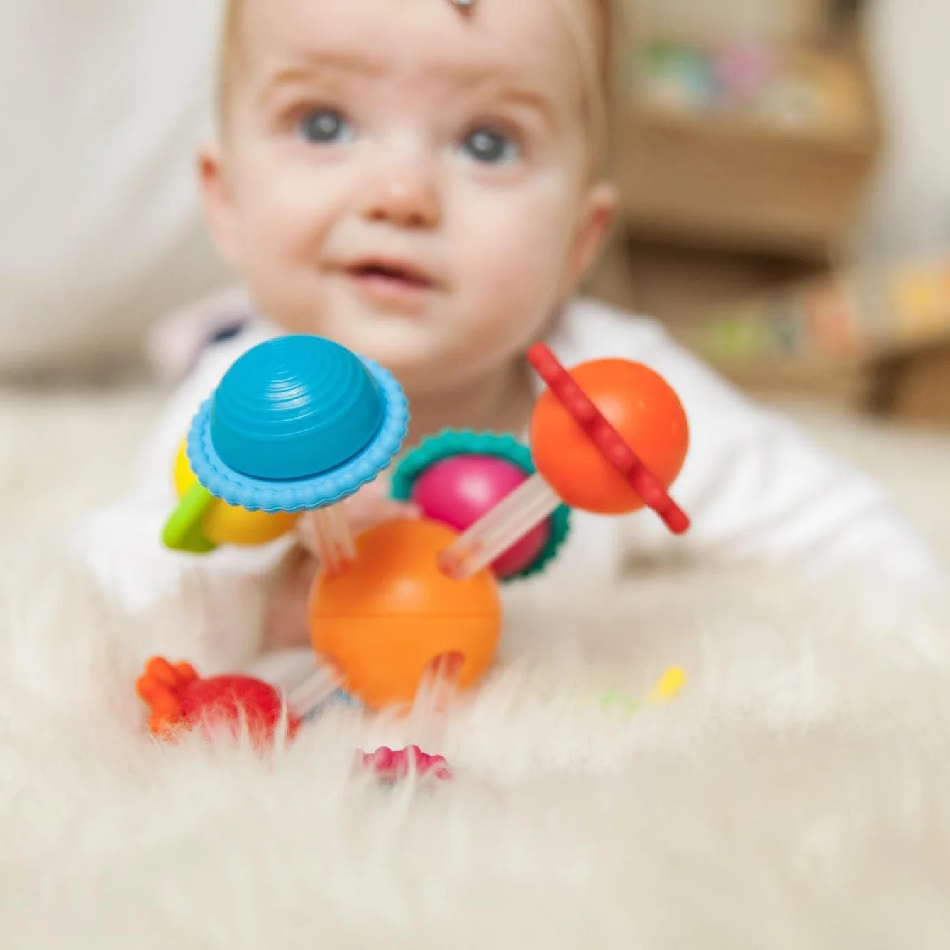 Fat Brain Toys Wimzle, sensoryczne zabawki Fidget dla małych dzieci, dzieci od 6 miesięcy