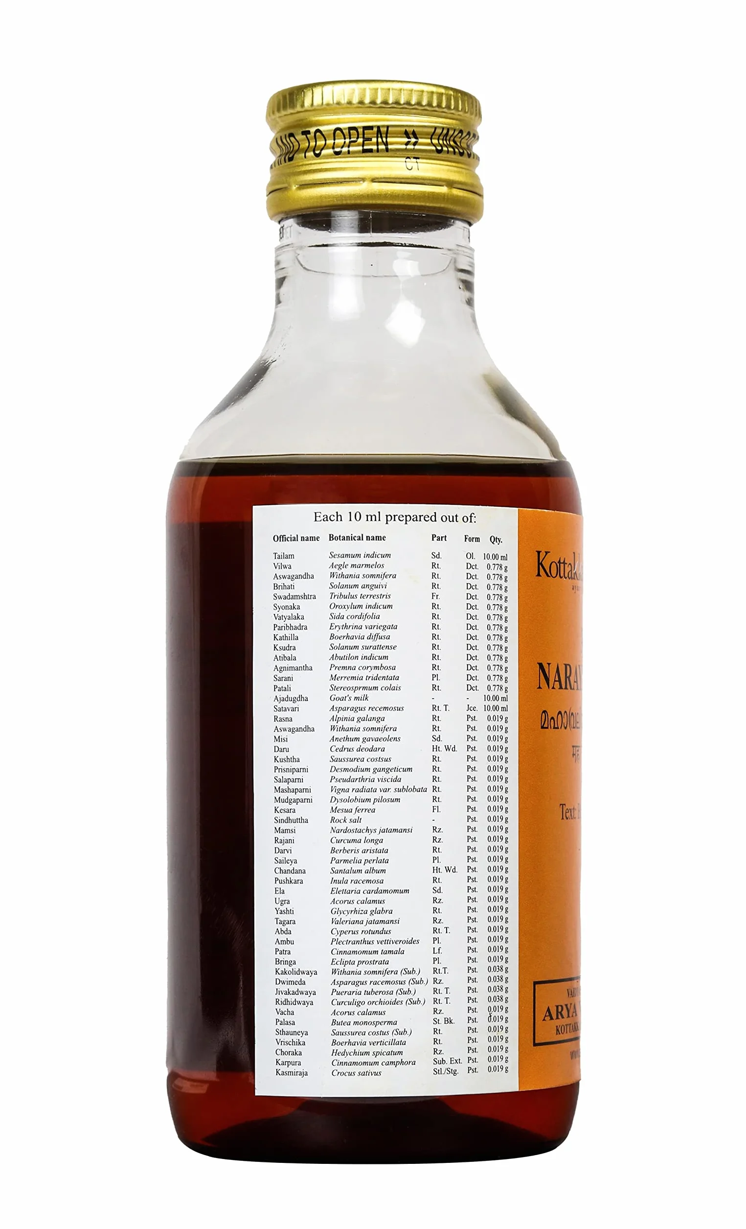 Kottakkal Ayurveda Maha Narayana Tailam 200 ml do stawów i kości