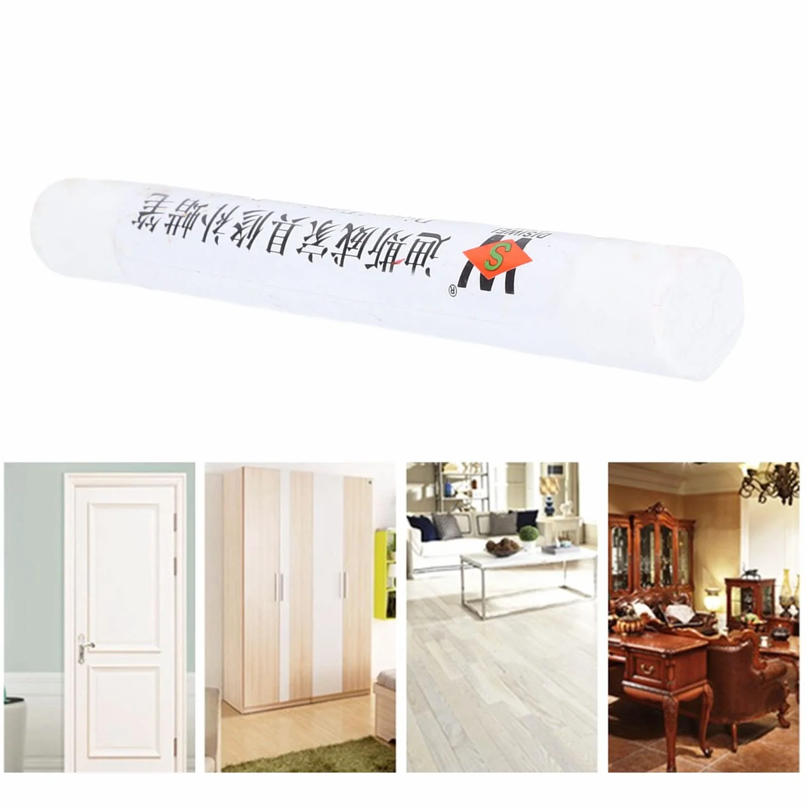 Pisak do Naprawy Podłóg i Malowania Mebli, Pisak do łat z Kompozytu Drewna, łatwy w Użyciu w Domu i Biurze, materiał Woskowy, 2 szt. (WHITE)