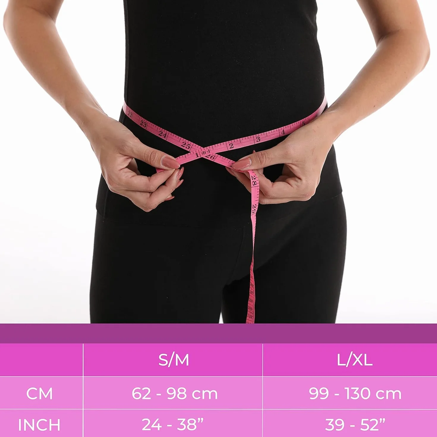 Pas przepuklinowy pępkowy z 2 wkładkami uciskowymi S/M 62-98 cm