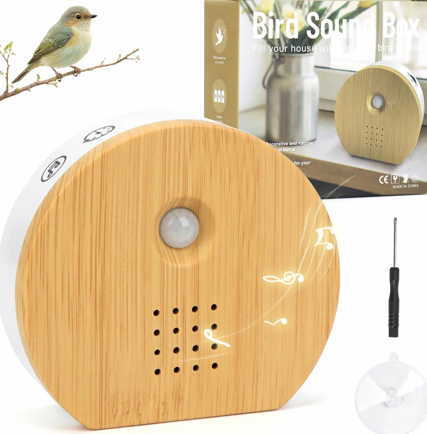 Soundbox z czujnikiem ruchu 11 odgłosów natury timer 2-60 min przyssawki