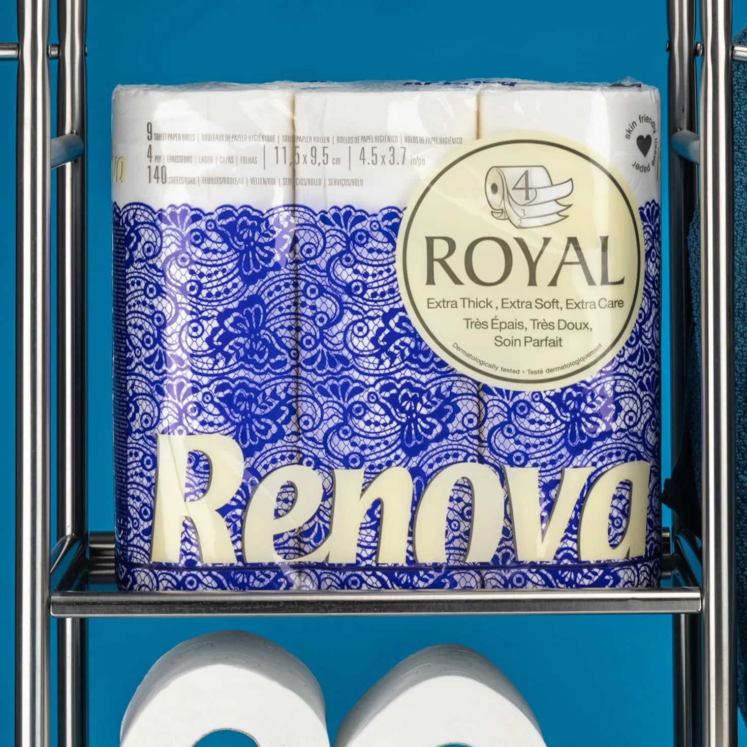 Renova Royal 200045194 Papier Toaletowy, Biały, 9 Sztuk