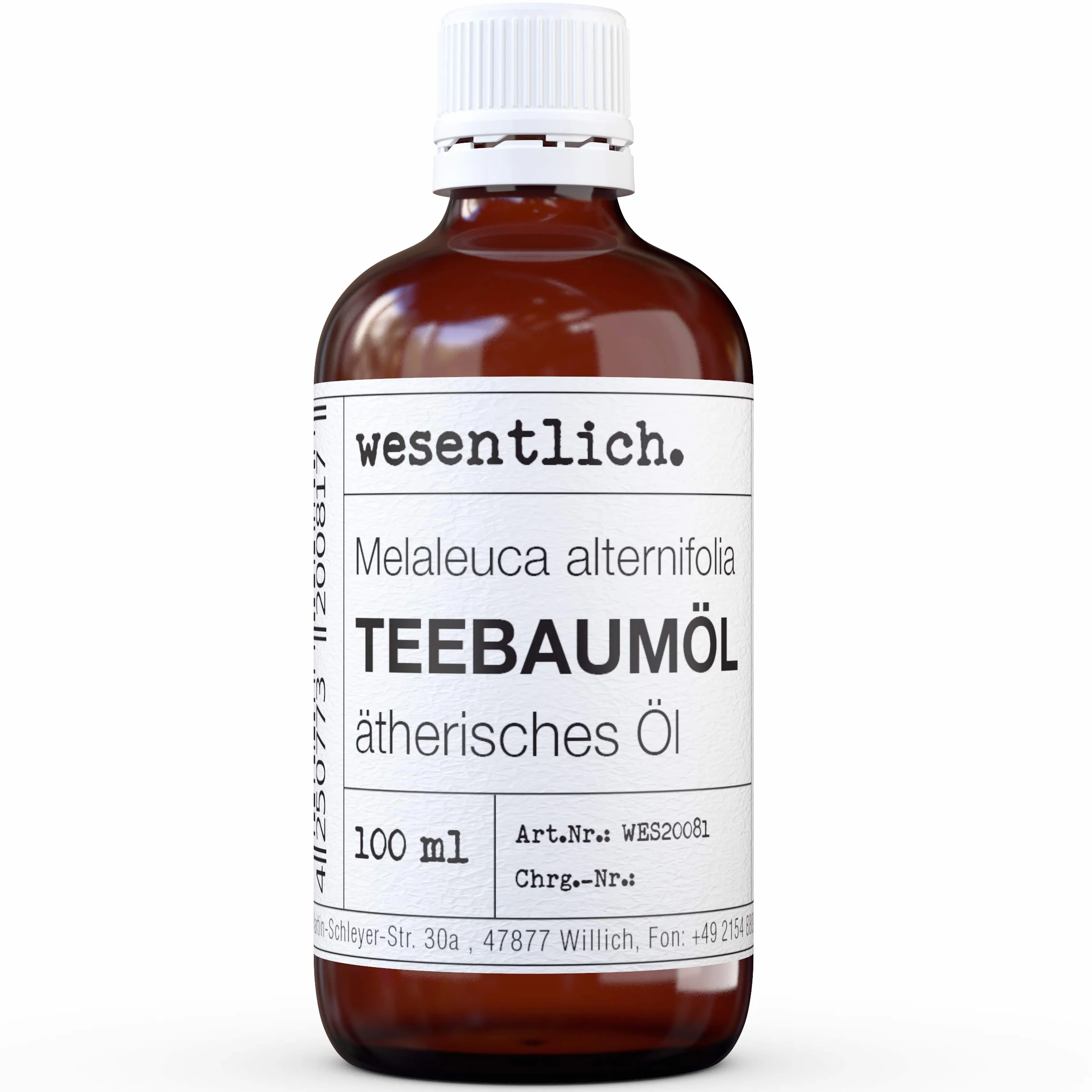 Olejek z drzewa herbacianego – czysty olejek eteryczny firmy wesentlich. – 100% naturalny czysty ze szklanej butelki (100 ml)