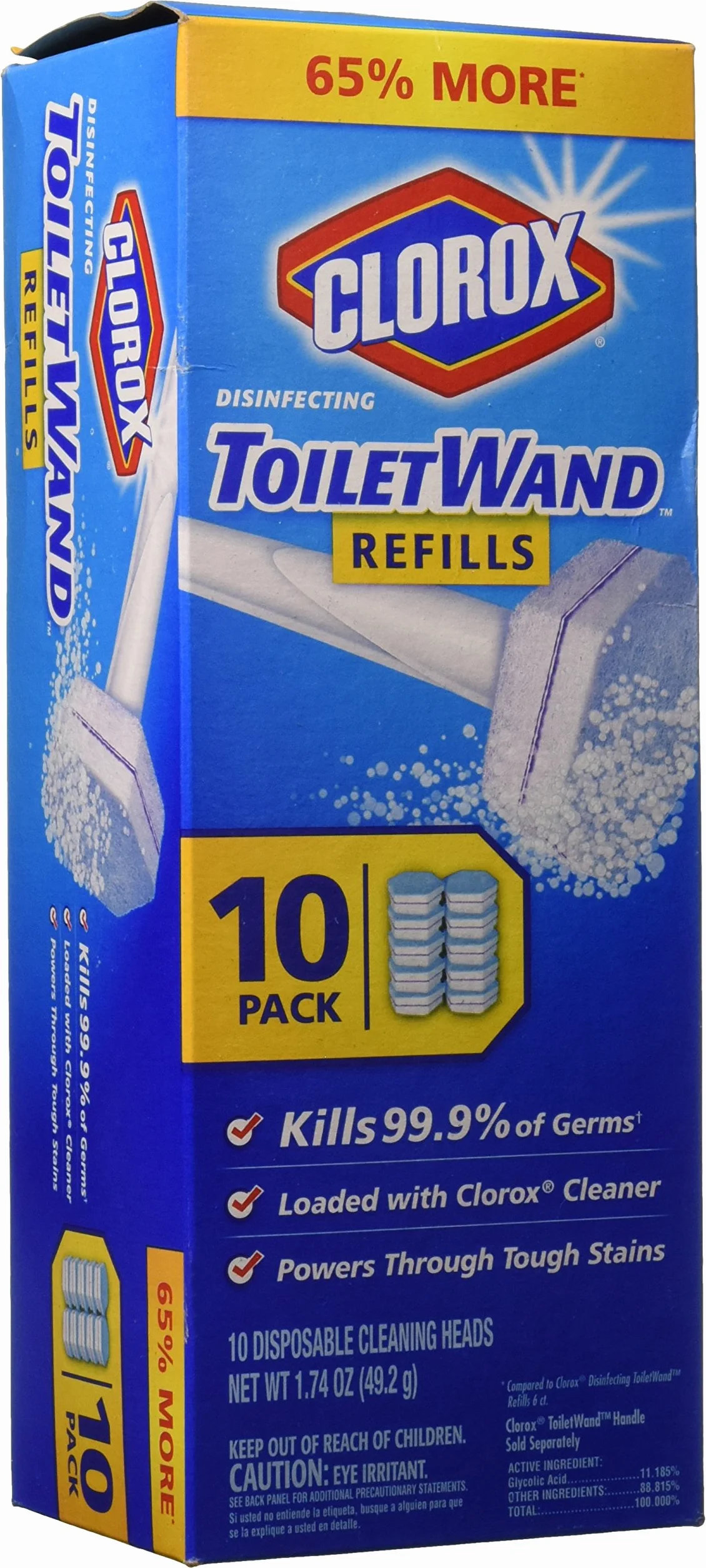 Disinfecting Toilet Wand Head Refill with Cleaner, 10-Ct. - 31620