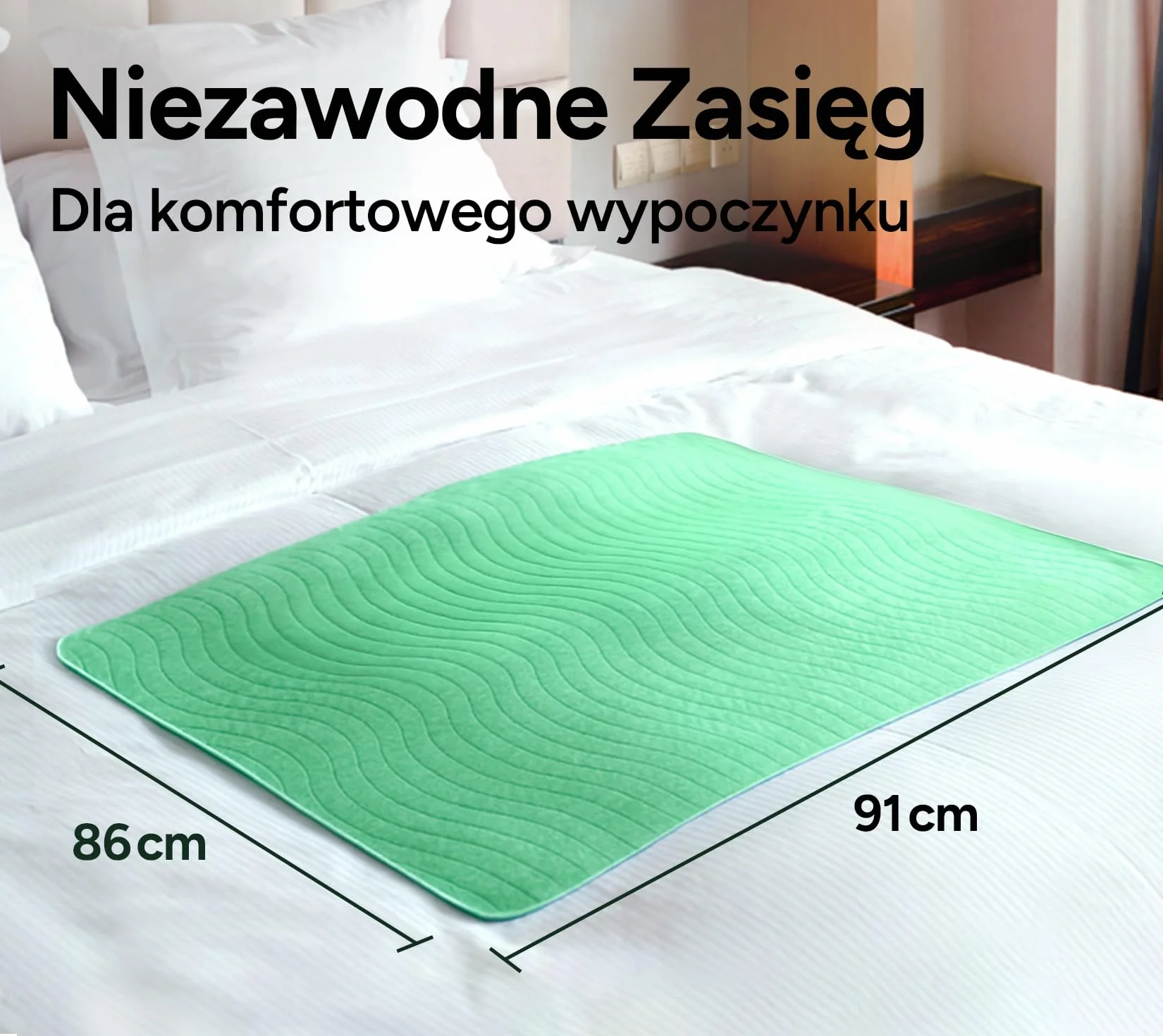 WhyWorry Zmywalne Podkładka na Nietrzymanie Moczu dla Dorosłych, 86 x 91 cm Wodoszczelna Maty do Moczenia Łóżko, Ochraniacze na Łóżko Wielokrotnego Użytku na Inkontynencję, Zielony, 2 Sztuk