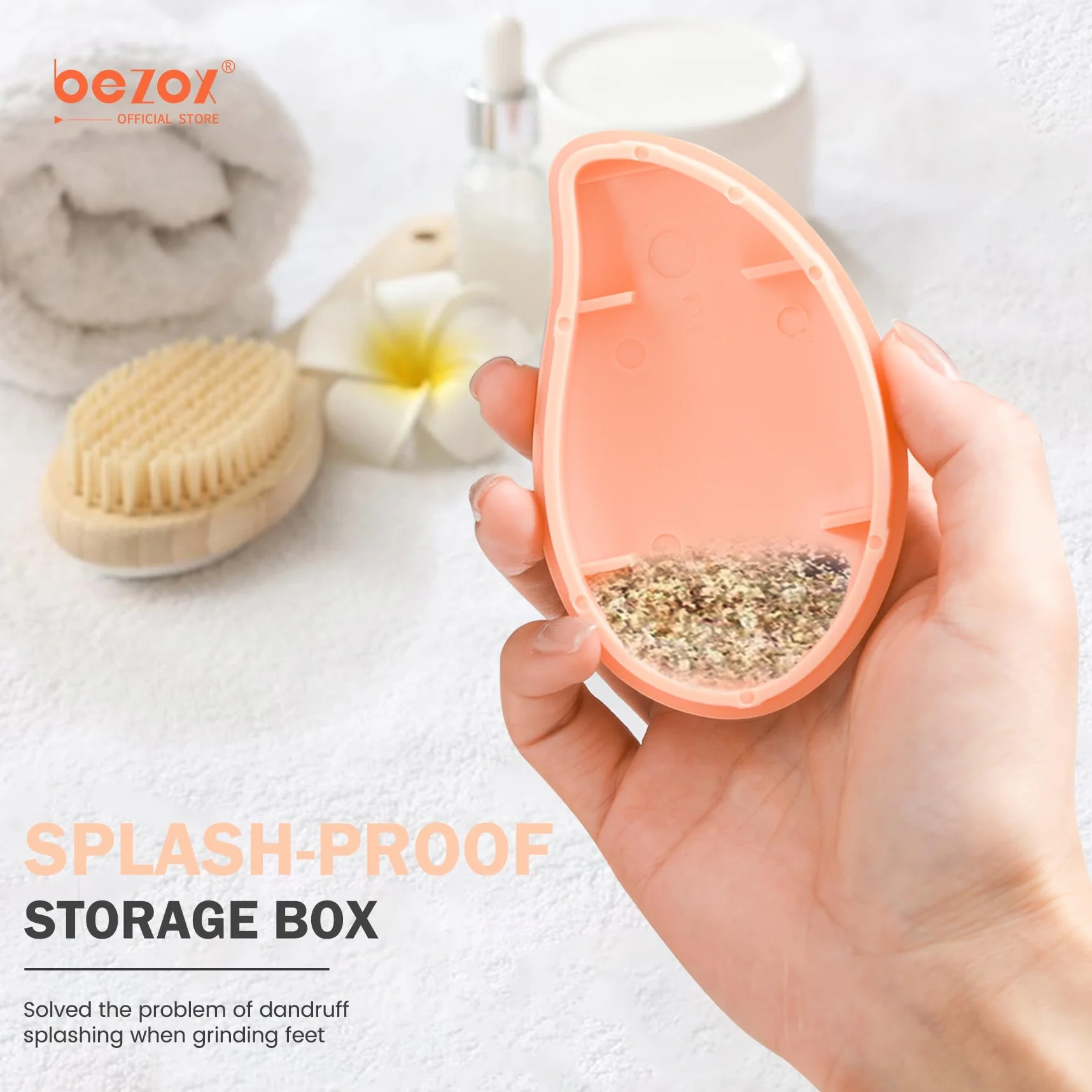 BEZOX Nano-szklany pilnik 3 w 1 i tarnik ze stali nierdzewnej do spa dla stopa - narzędzie do pedicure do usuwania martwego naskórka