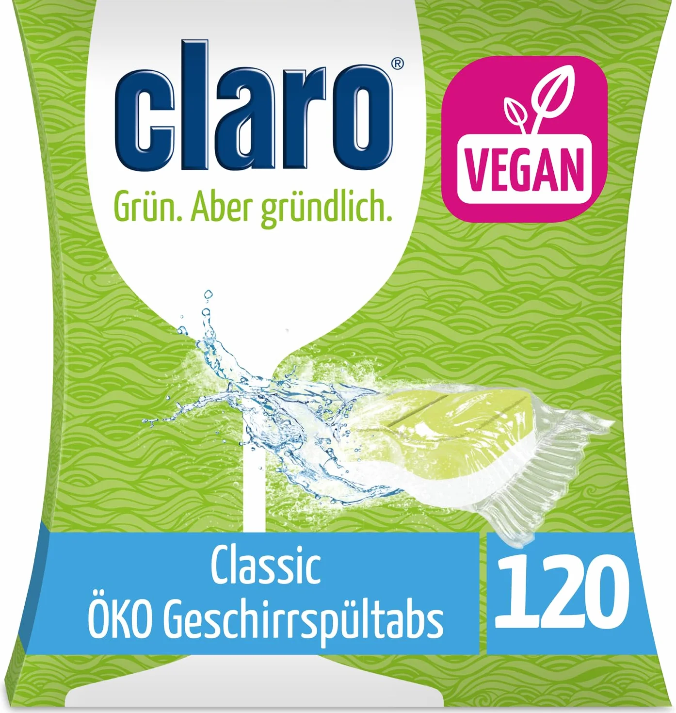 claro Classic eco tabletki do zmywarki - 120 tabletek do zmywarki - bez fosforanów, przyjazne dla środowiska i wegańskie - folia rozpuszczalna w wodzie