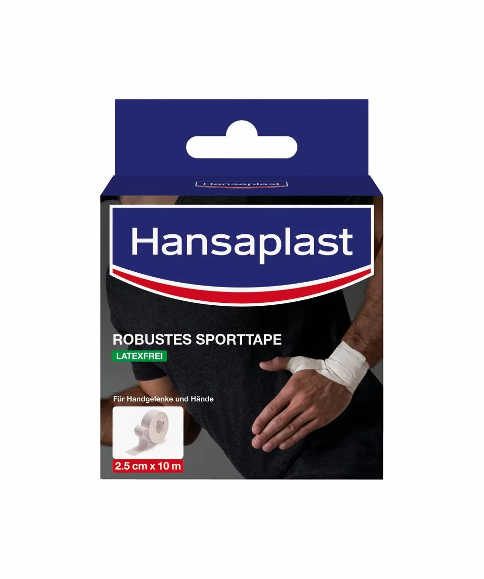 Hansaplast Wytrzymała Taśma Sportowa 2,5 cm x 10 m, Biała