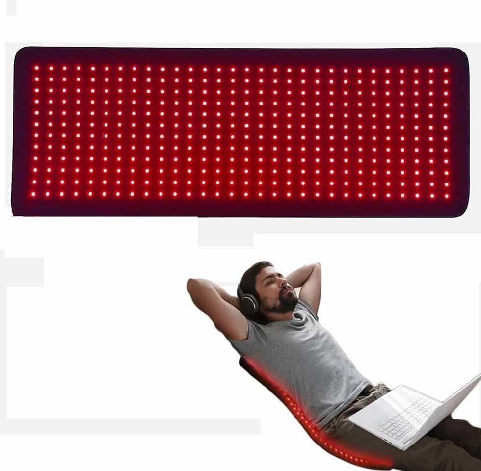 Terapia światłem czerwonym duża mata koc terapeutyczny 360 szt. koralików LED 660 nm 850 nm czerwona terapia podczerwienią dla ulgi całego ciała naraz