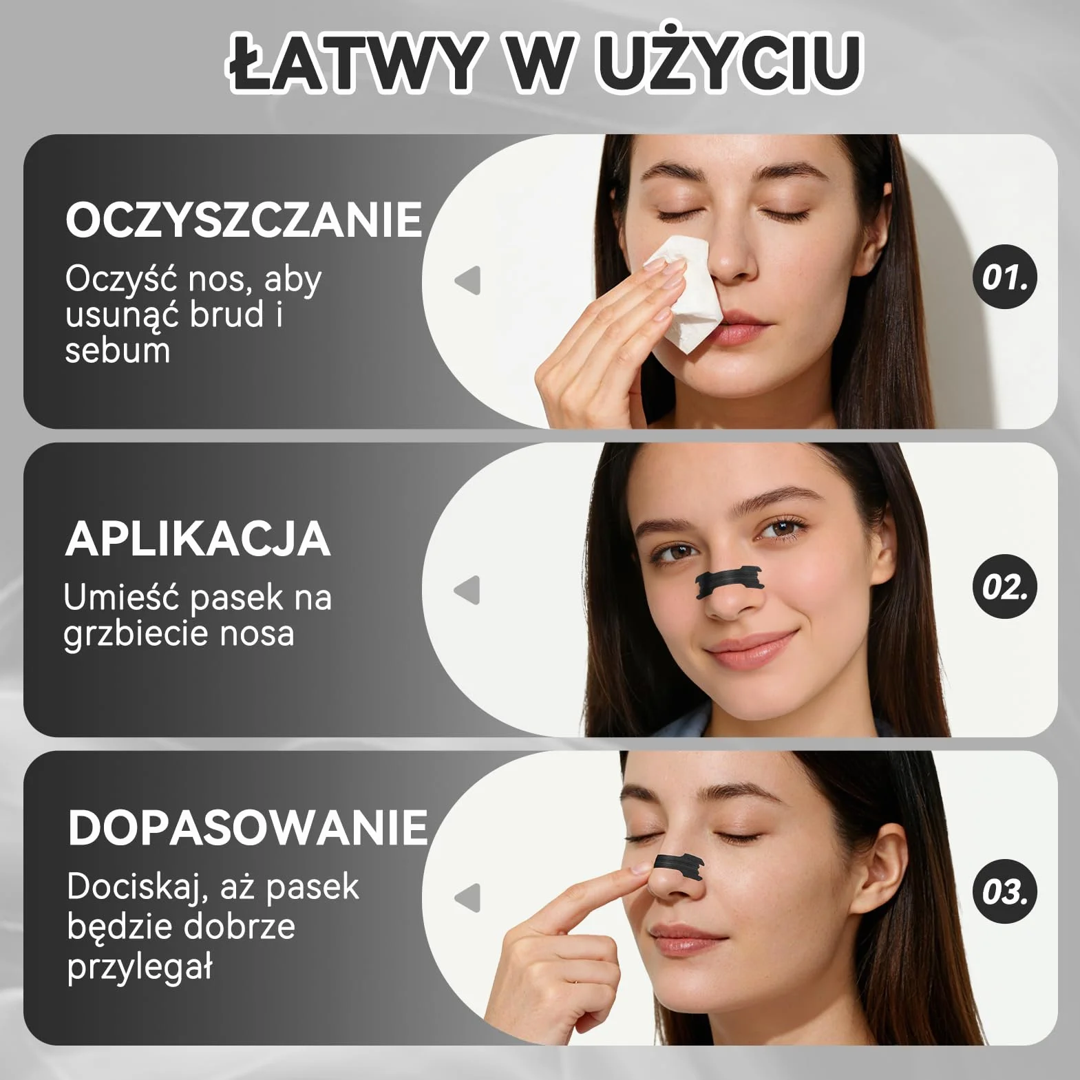 50szt Paski do nosa, Extra Strength Paski do nosa, aby zatrzymać chrapanie i złagodzić przekrwienie błony śluzowej nosa, Anti Snore Paski do nosa, aby pomóc oddychać dla lepszego snu w nocy
