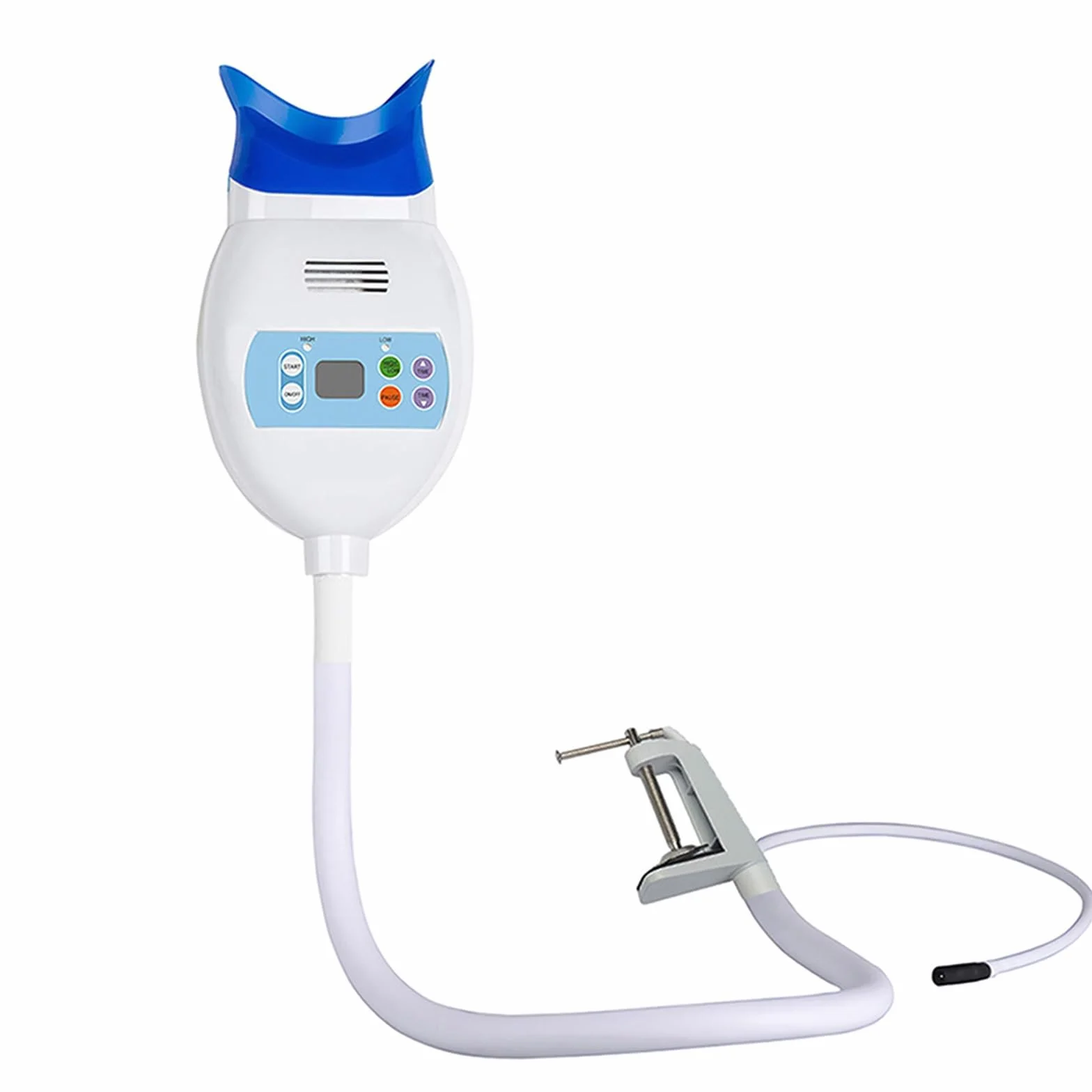 Lampa do Wybielania Zębów, Profesjonalne Urządzenie do Wybielania Zębów, Uchwyt Na Biurko Typu gęsia Szyja(Blue)