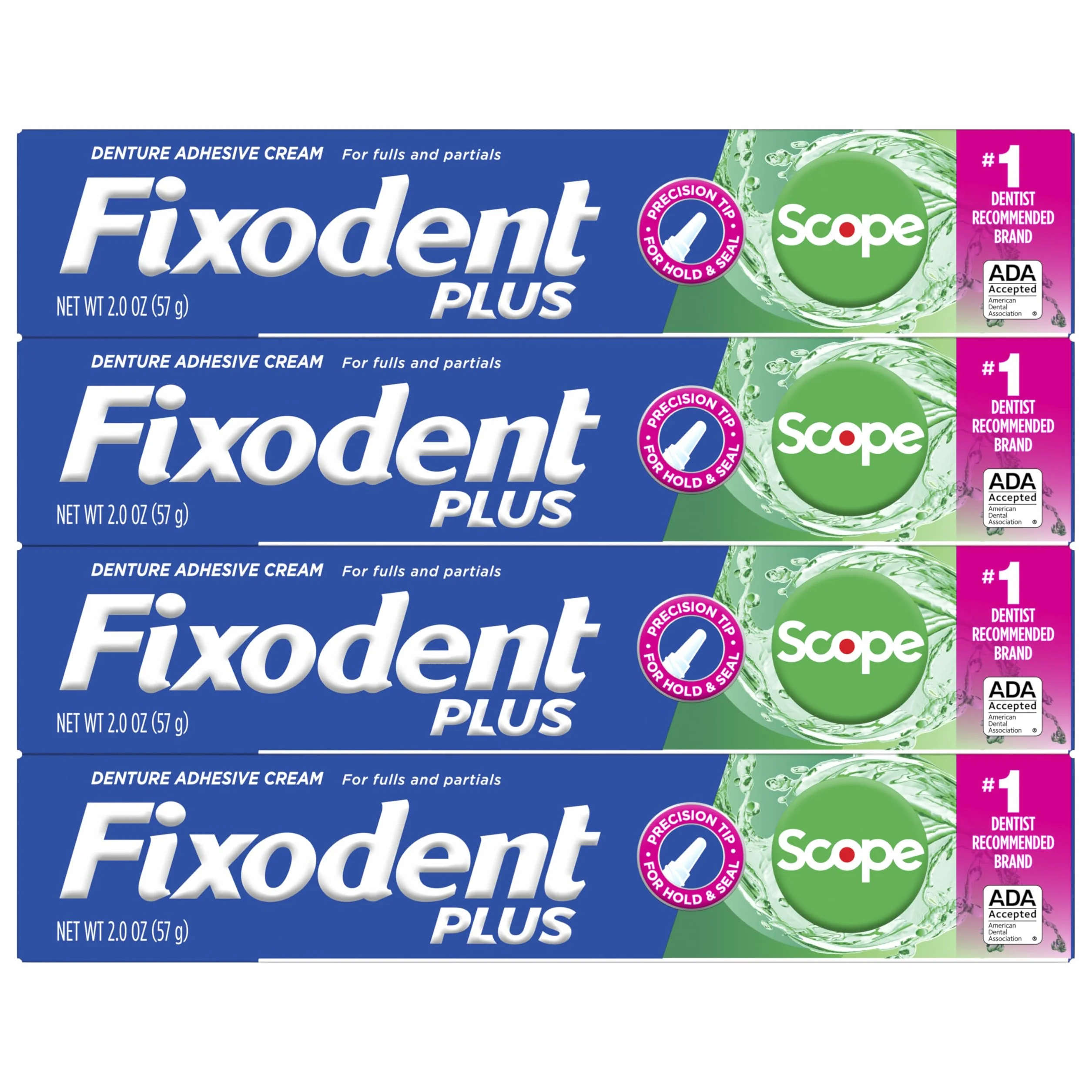 Fixodent Plus Scope Secure klej do protez 57 ml 4 szt.