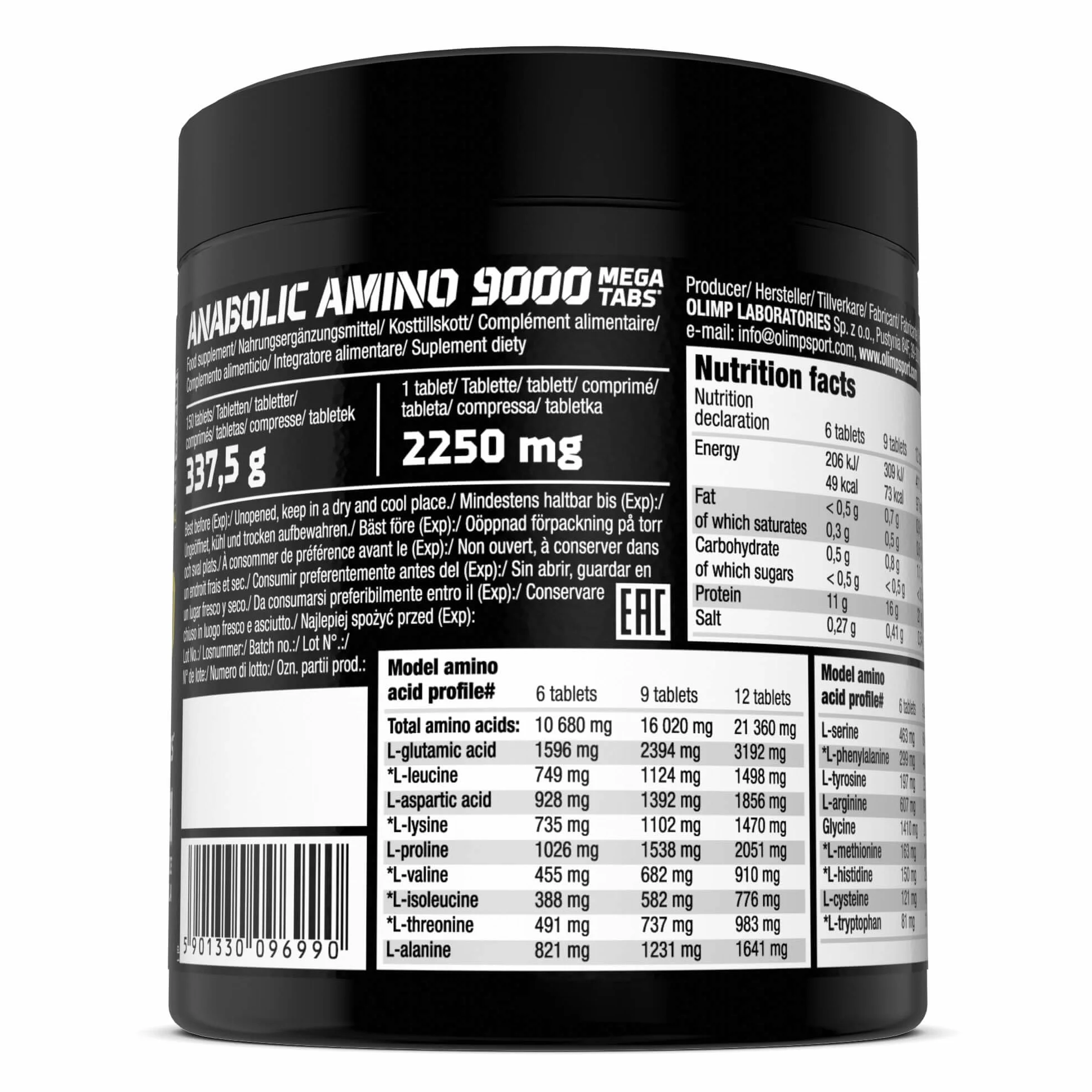 Olimp Anabolic Amino 9000 Mega Tabs® - 150 Tabletek