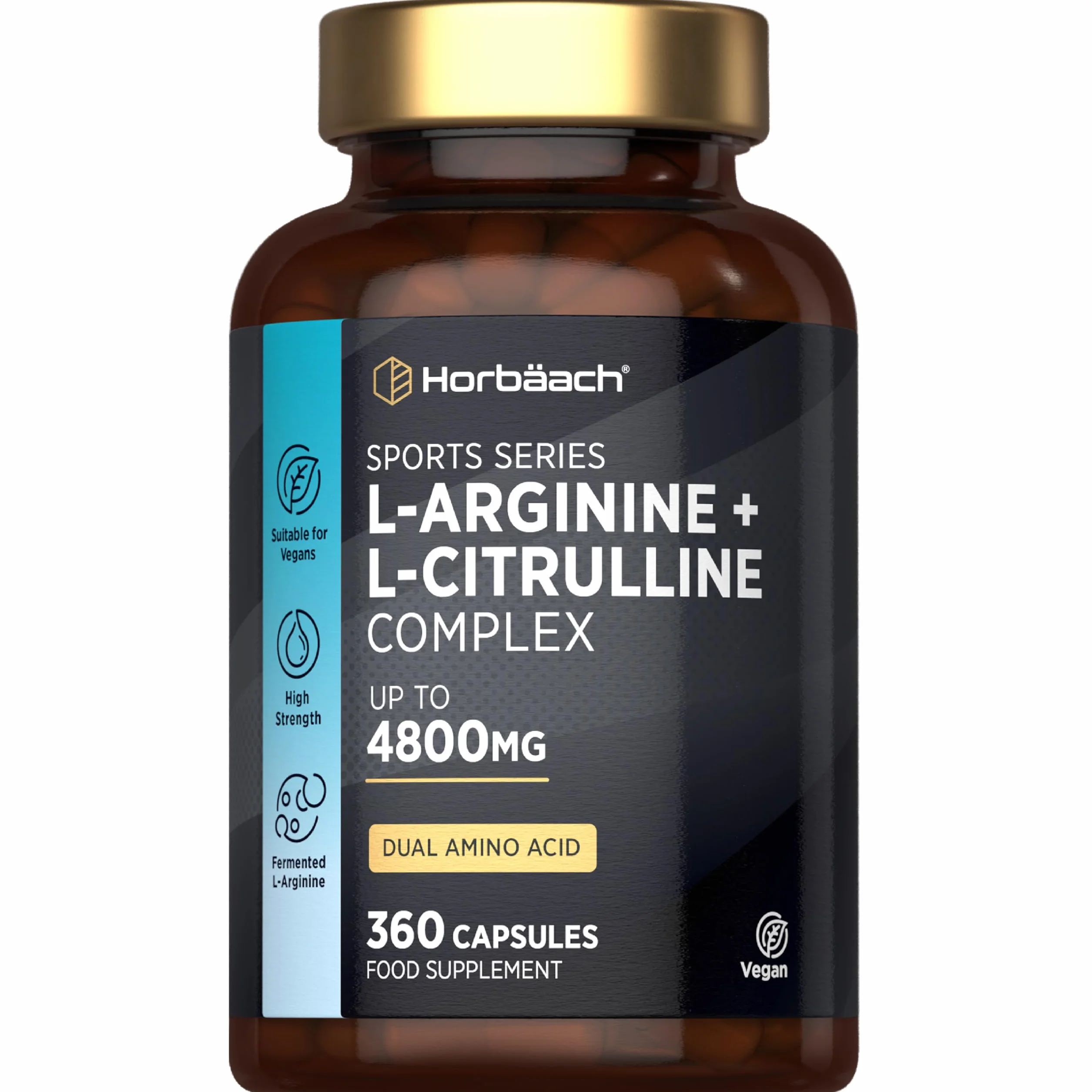 Horbaach L-Arginina i L-Cytrulina 4800 mg 360 Kapsułek Wegański