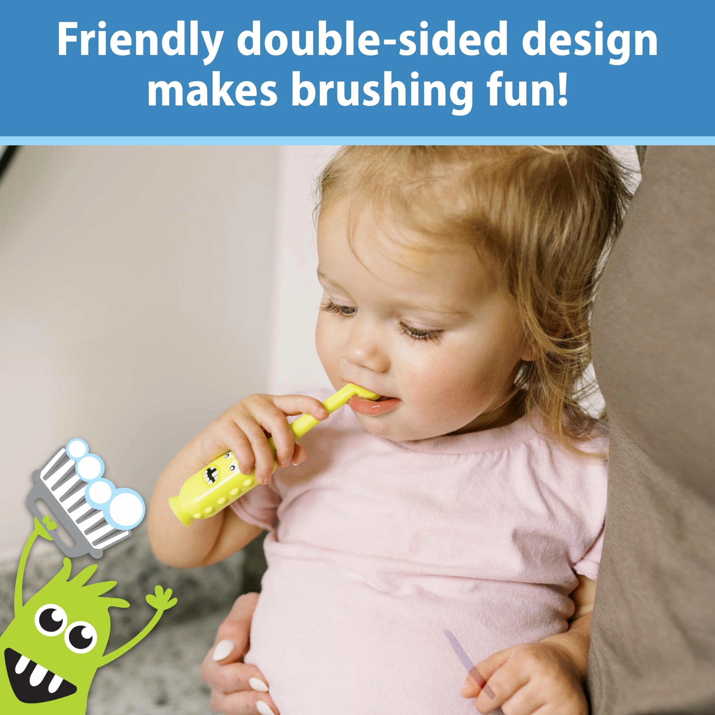 Dr Brown's ToothScrubber Toddler Monster Green