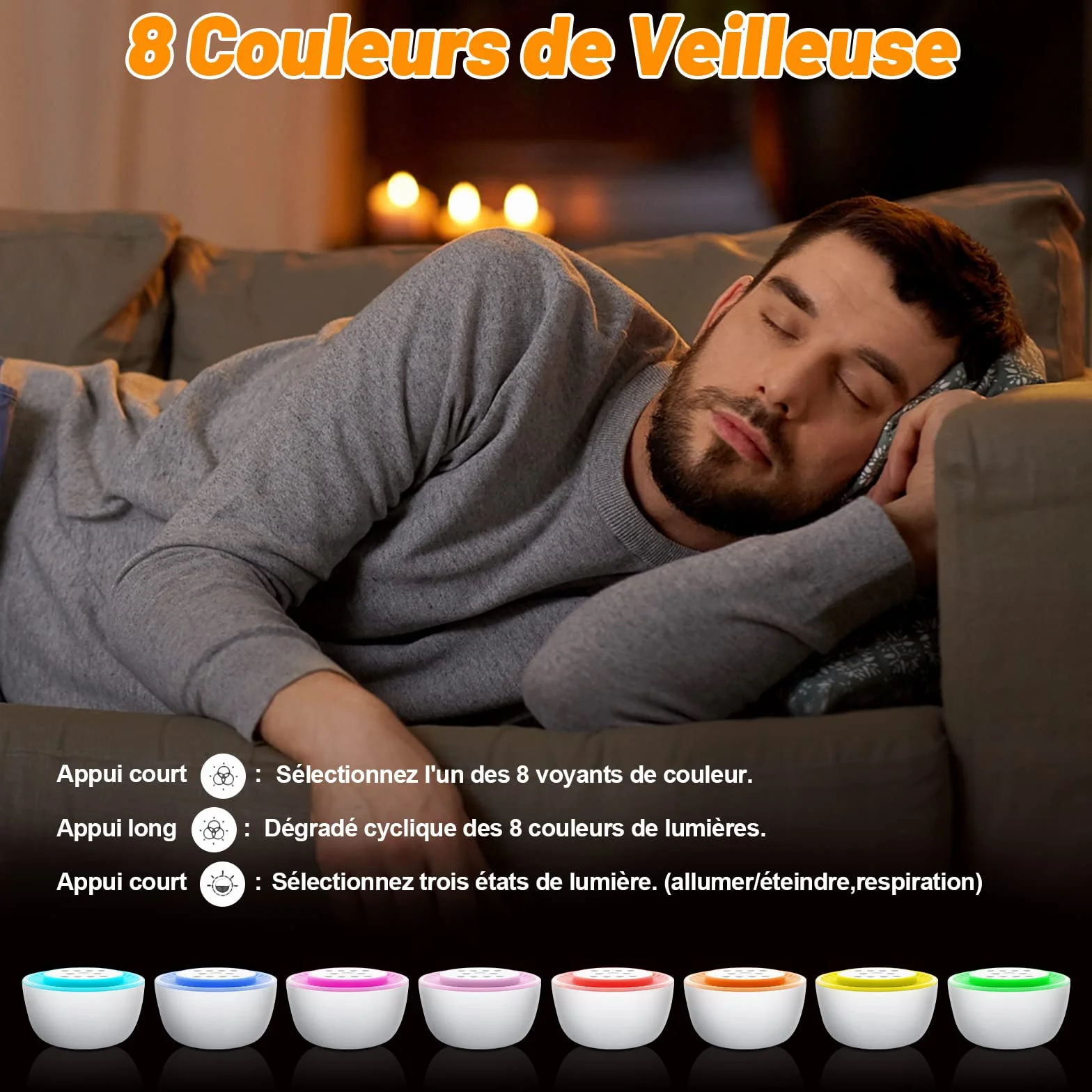 White Noise Machine Przenośny szum dla Niemowląt z 36 Relaksującymi Dźwiękami Funkcją Pamięci i Timerem Zasilany przez USB-C aby Pomóc zasnąć dzieciom i dorosłym