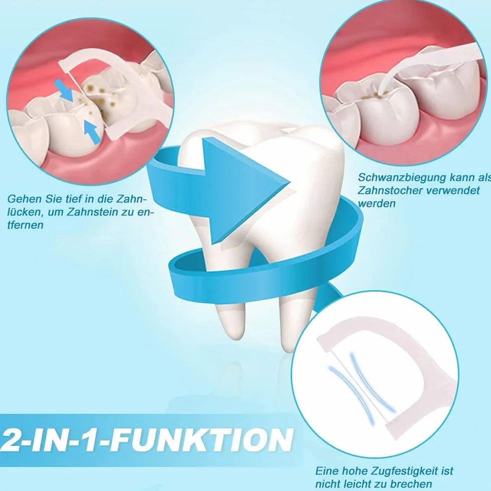 Patyczki z nicią dentystyczną 240 sztuk, jednorazowe wykałaczki dentystyczne do czyszczenia zębów