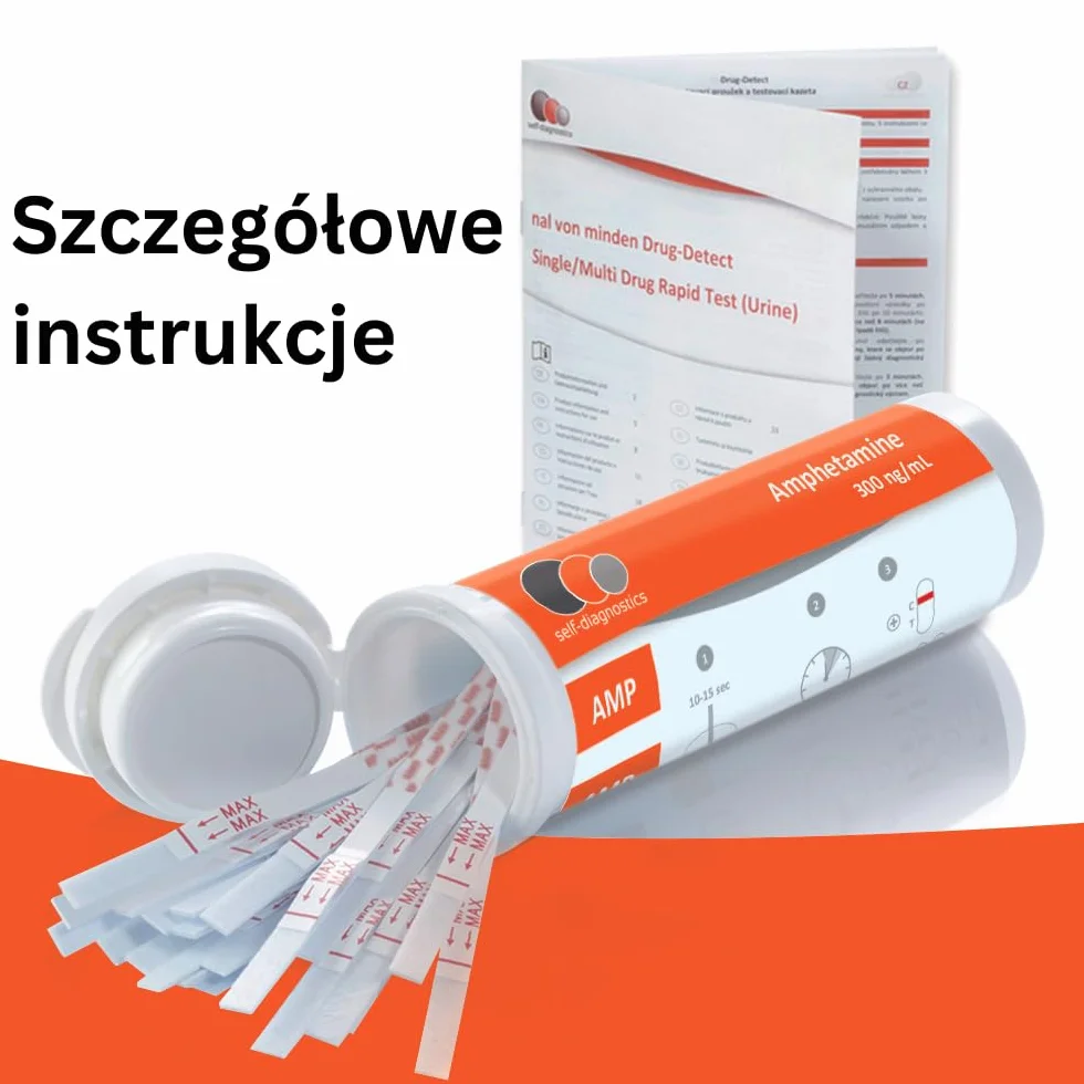 Szybki test narkotykowy na amfetaminę (AMP) 300 ng/ml 25 pasków testowych