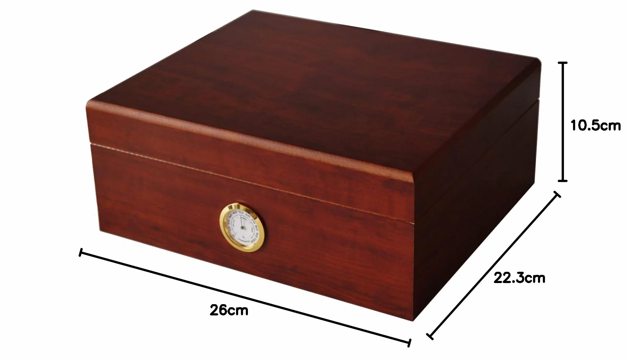 GERMANUS Classicus II Humidor na Cygara z Higrometrem i Nawilżaczem Brązowy