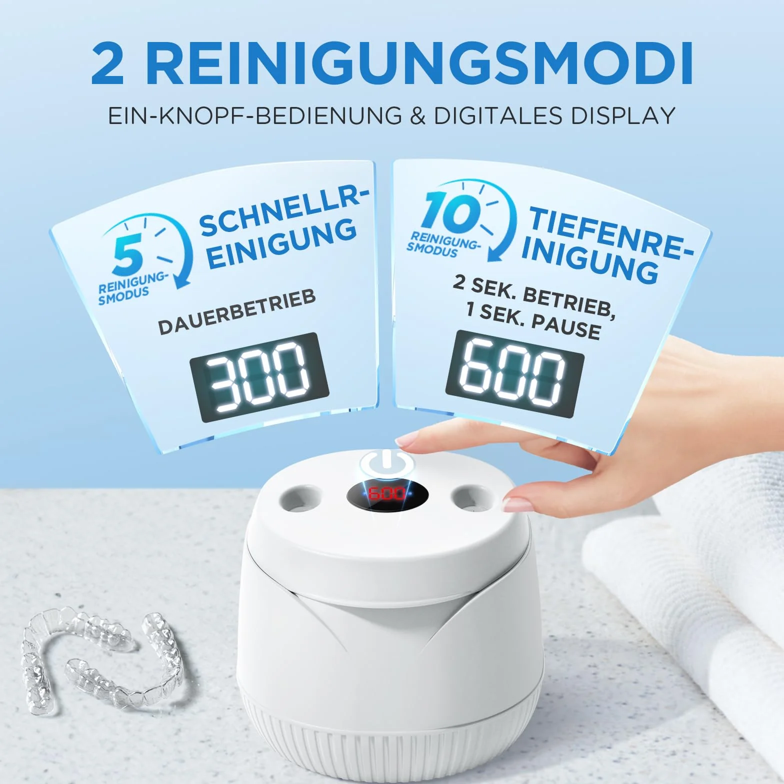 Urządzenie do czyszczenia ultradźwiękowego 45000 Hz, ultradźwiękowy środek czyszczący UV 200 ml Dental Pod - ultradźwiękowy środek czyszczący do protez zębowych, aparatów ortodontycznych,