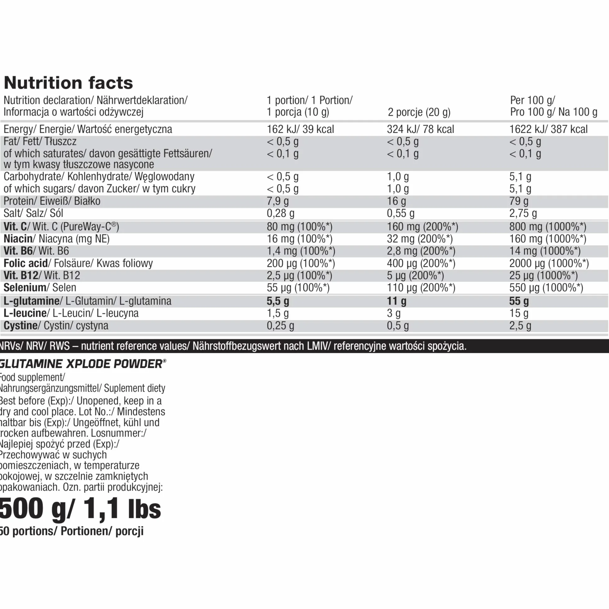 Olimp Glutamina Xplode Powder 500 g ananas