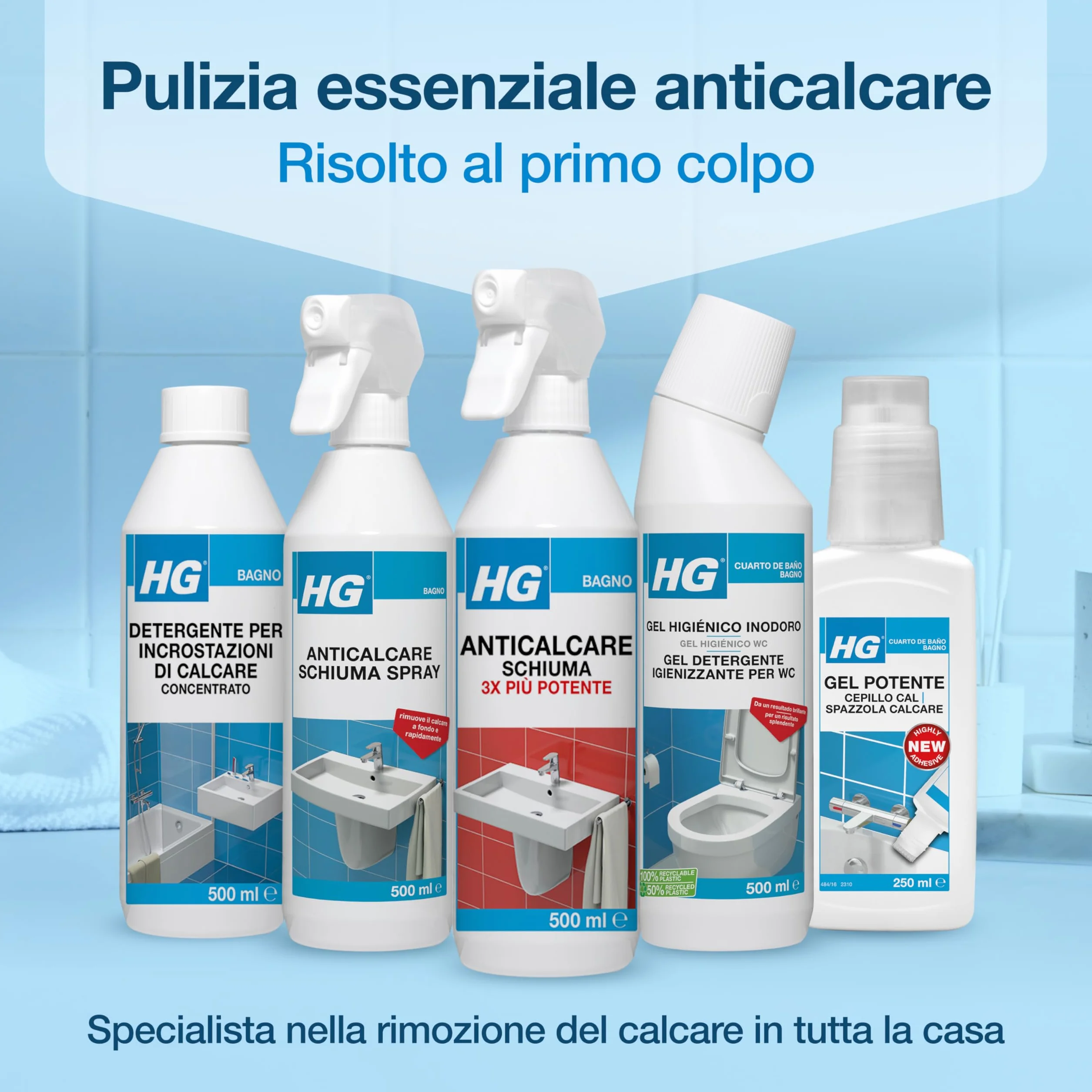 Pianka wapienna w sprayu, 3 x wydajna 500 ml HG do czyszczenia łazienki