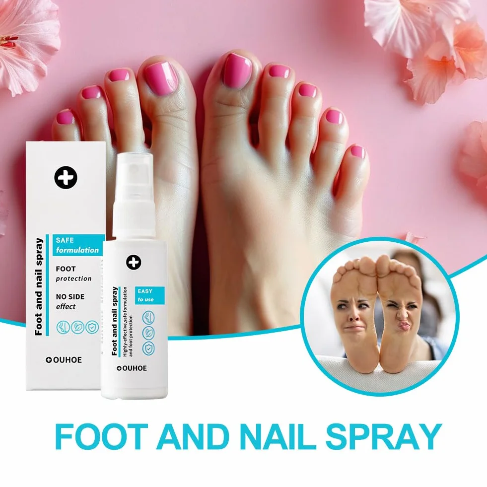 Spray do stóp i paznokci, 2 sztuki, do pielęgnacji stóp, usuwanie nieprzyjemnych zapachów, dla mężczyzn i kobiet, 30 ml
