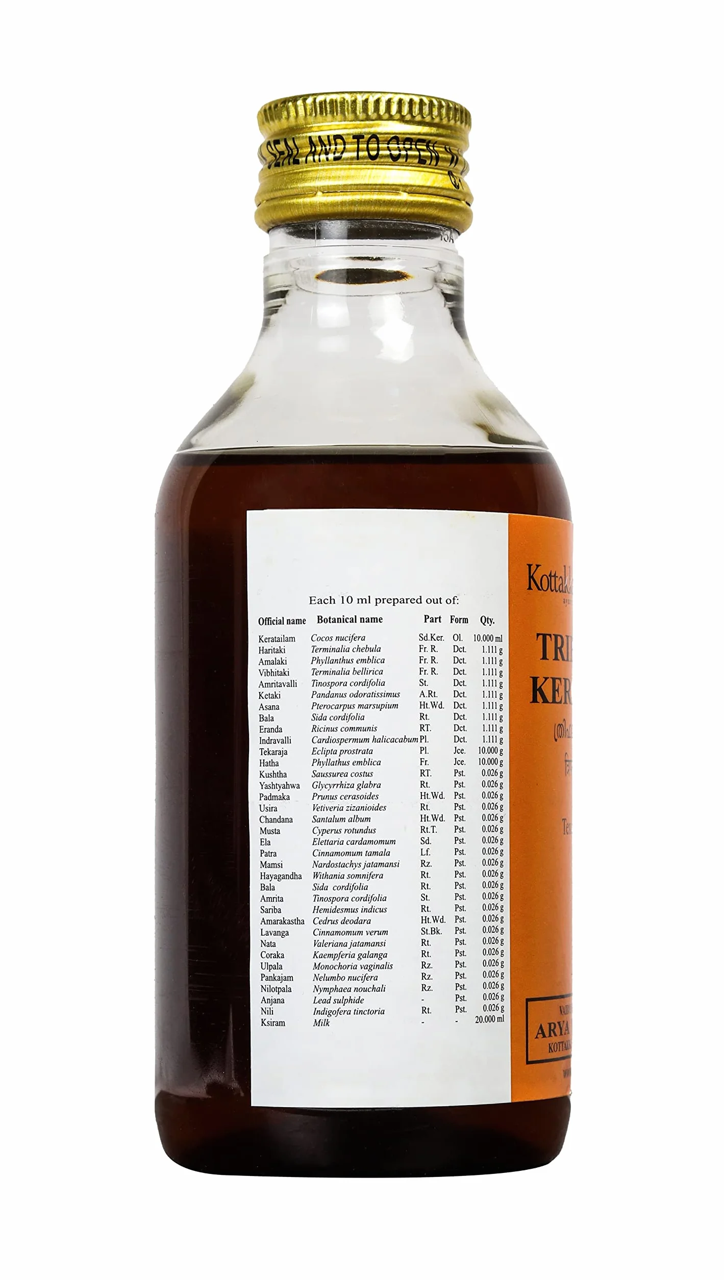 Kottakkal ayurveda® Triphaladi Kera Tailam - 200 ml, dla zdrowia i dobrego samopoczucia naturalnie