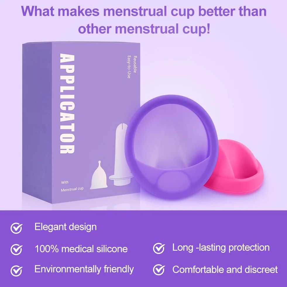 Krążki menstruacyjne silikon medyczny rozmiary S+L zestaw 2 sztuki z narzędziami